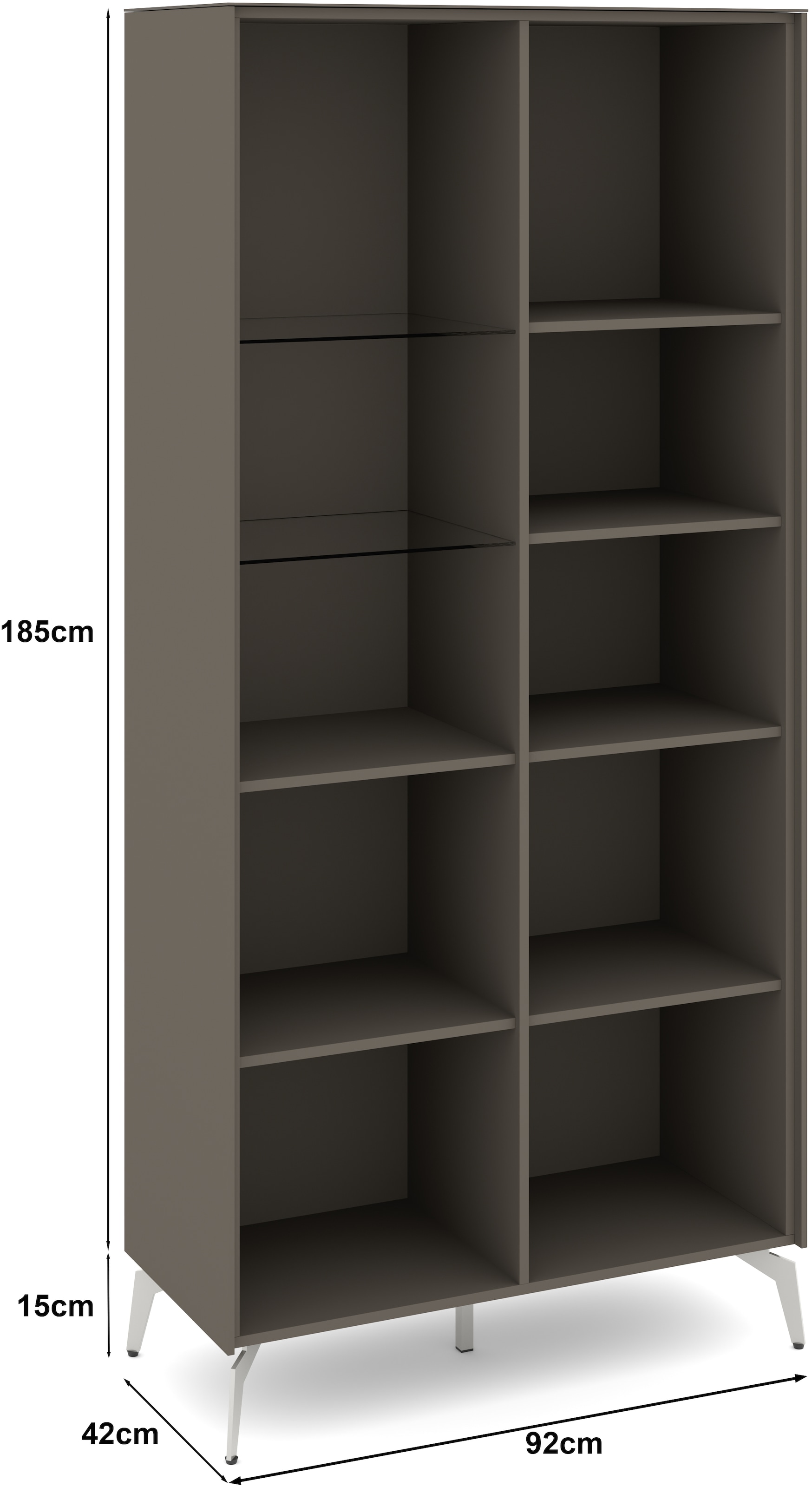 set one by Musterring Standvitrine »Reno« 1 Stk. tlg. Mit Winkelfüßen in diversen Farben, 200 cm Höhe & Farbauswahl
