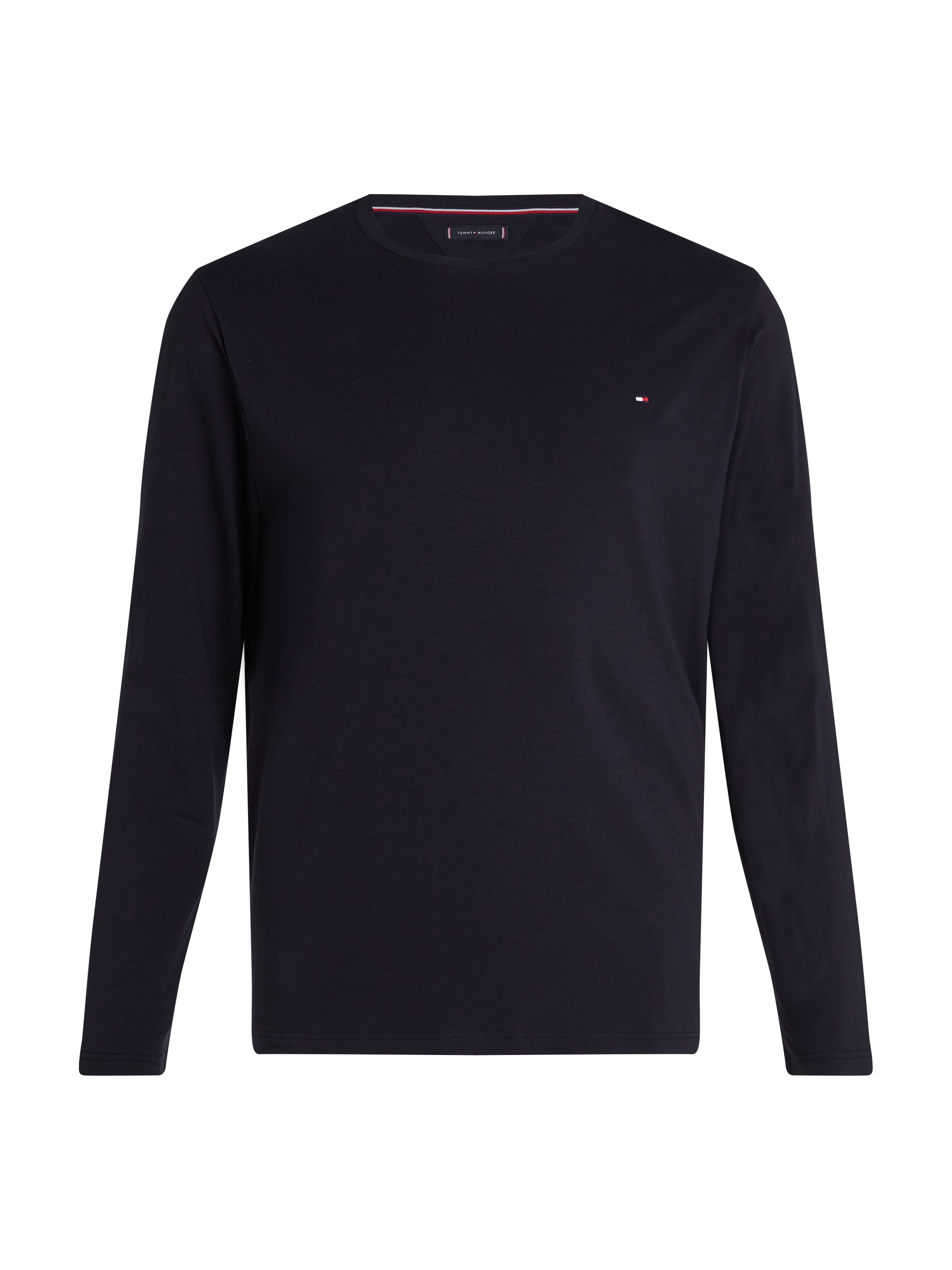 Tommy Hilfiger Big & Tall Longsleeve »BT-STRETCH SLIM FIT TEE-B mit Rundhals und Logo«, unifarben, casual, slim fit, Baumwollmix, Rundhals, große Größen