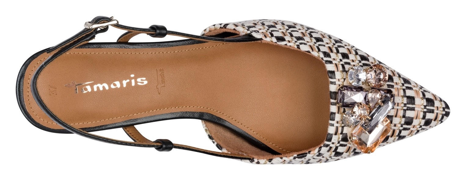 Tamaris Slingpumps  , Trichterabsatz, Businesschuh, Festtagsschuh, glänzende Schmucksteine