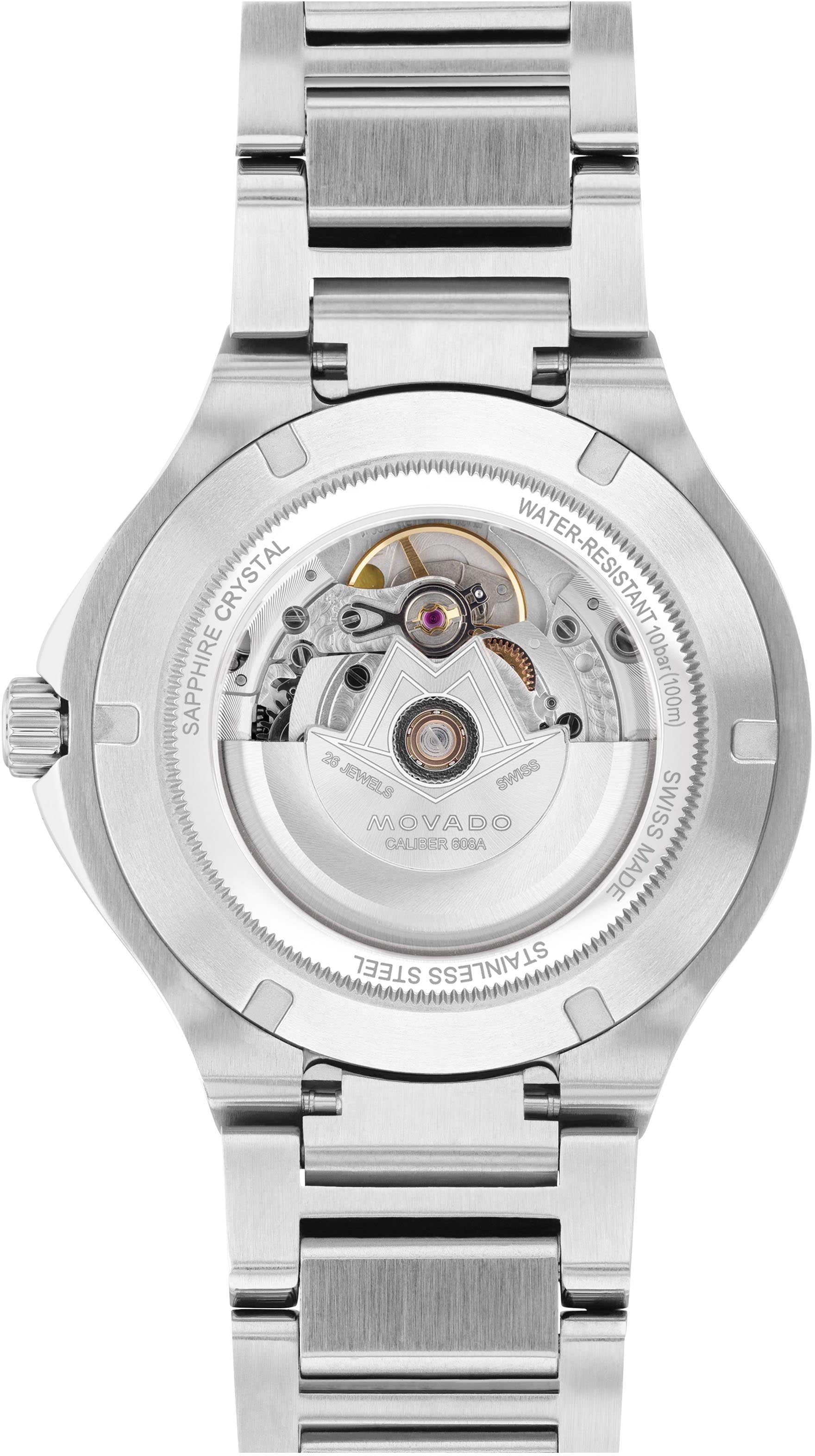 MOVADO Automatikuhr »SE Automatic, 0607682«, Armbanduhr, Damenuhr, mechanische Uhr, Swiss Made, Diamant-Steine