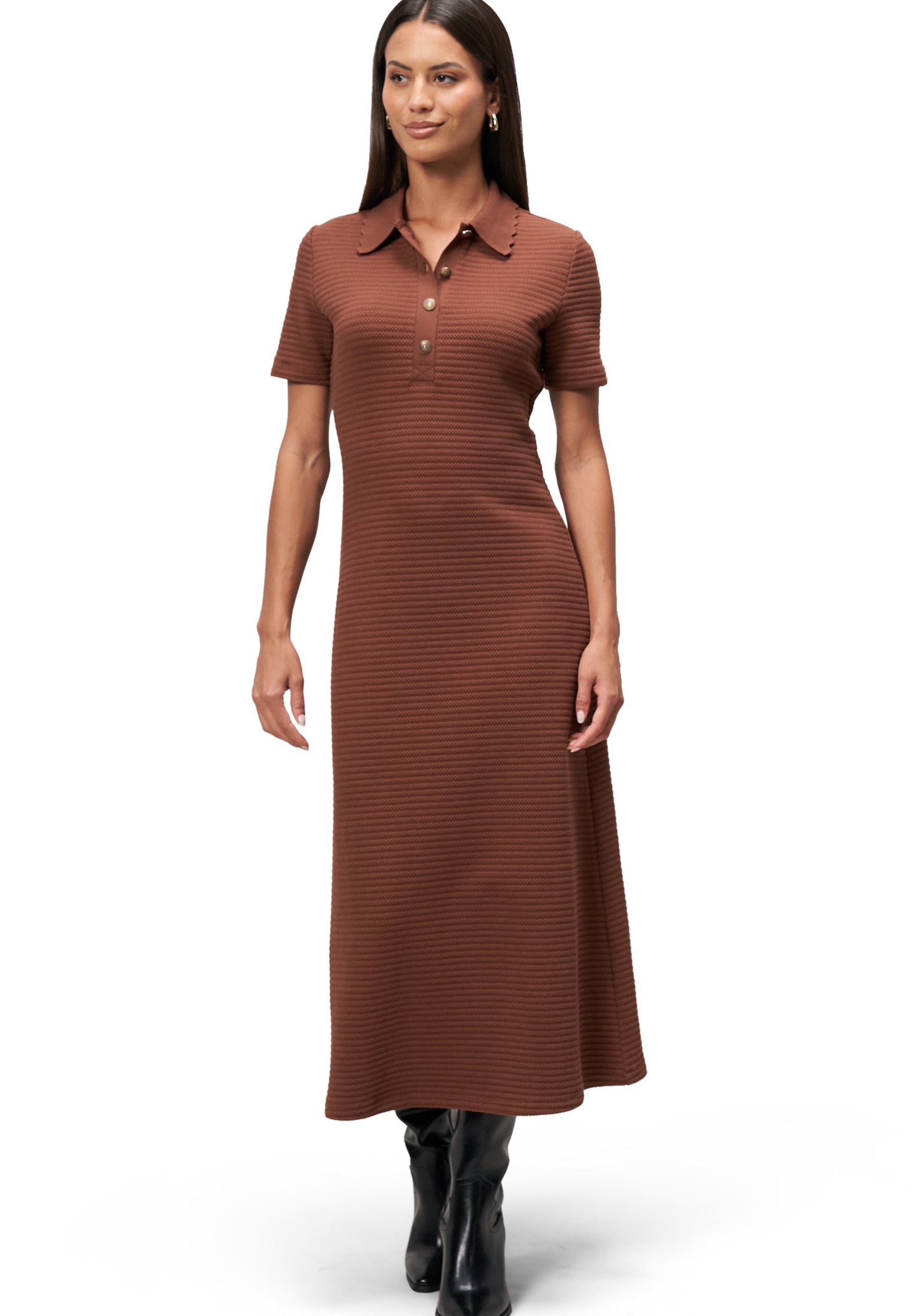 Zero Strickkleid »Strickkleid mit Polokragen«