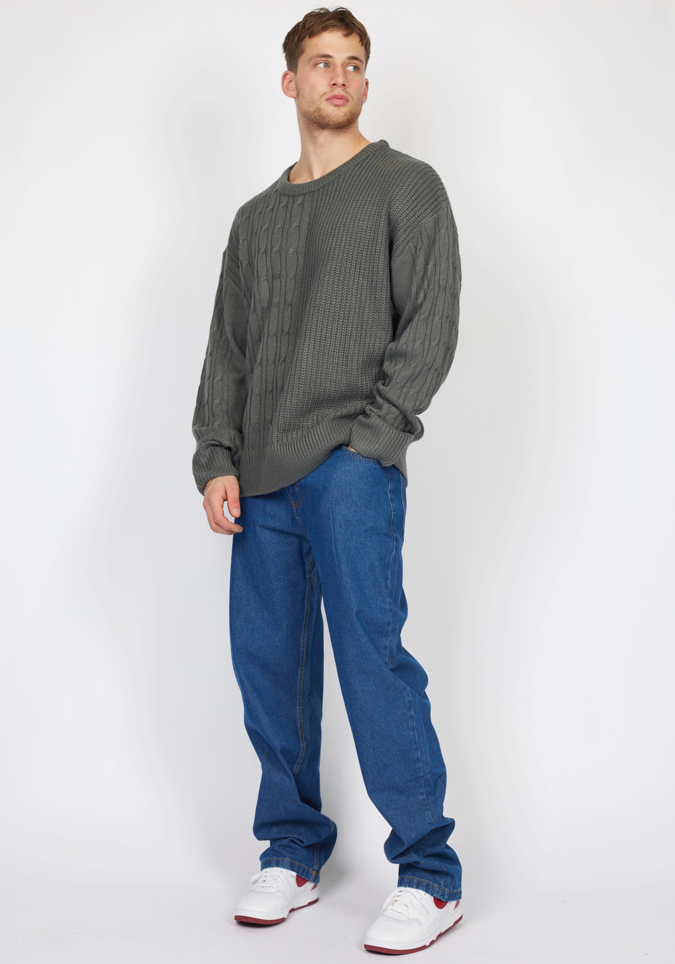 DENIM PROJECT Strickpullover, mit Zopfmuster
