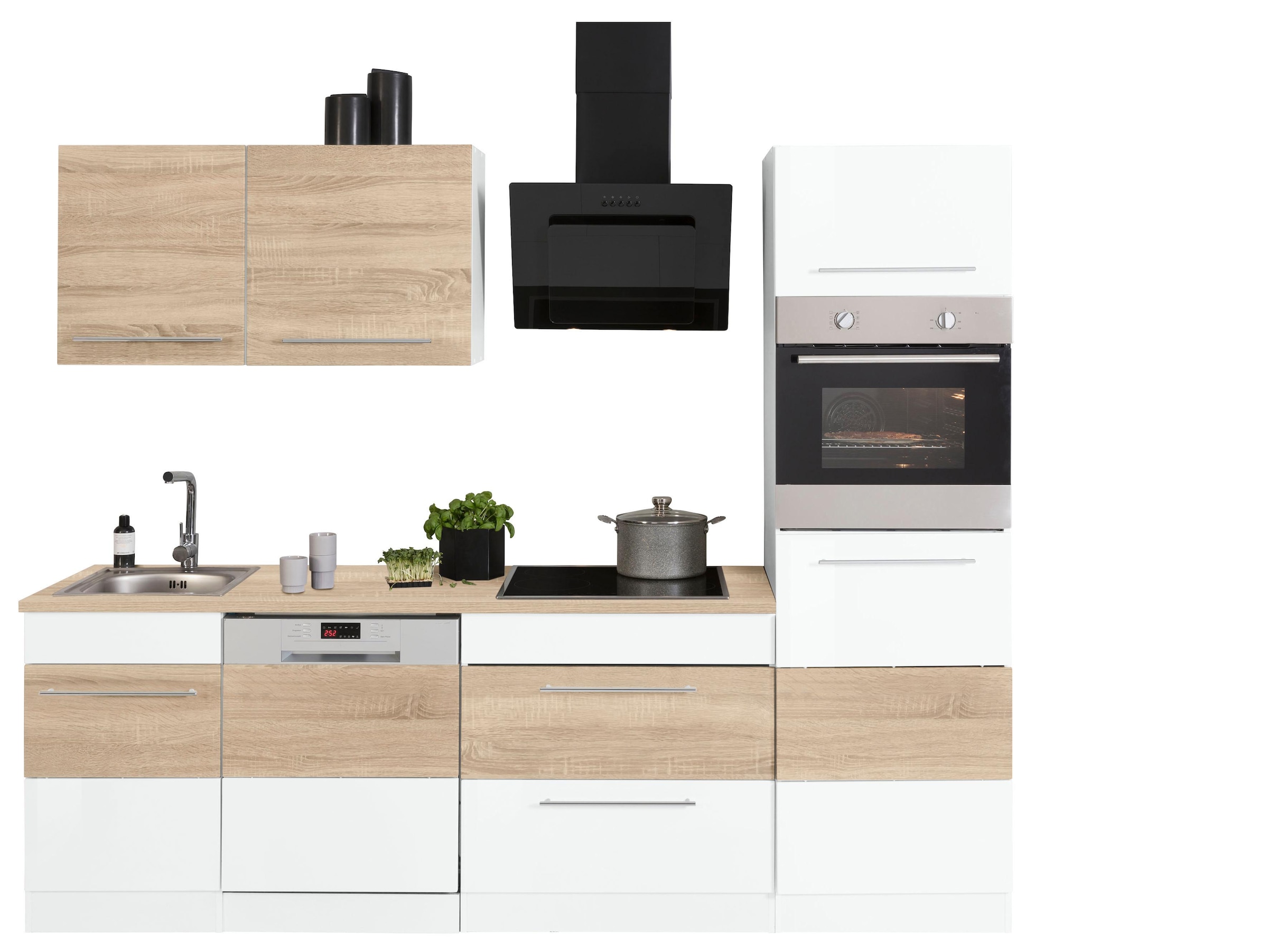 KOCHSTATION Küchenzeile »KS-Trient« Breite 250 cm, wahlweise mit E-Geräten, mit Arbeitsplatte