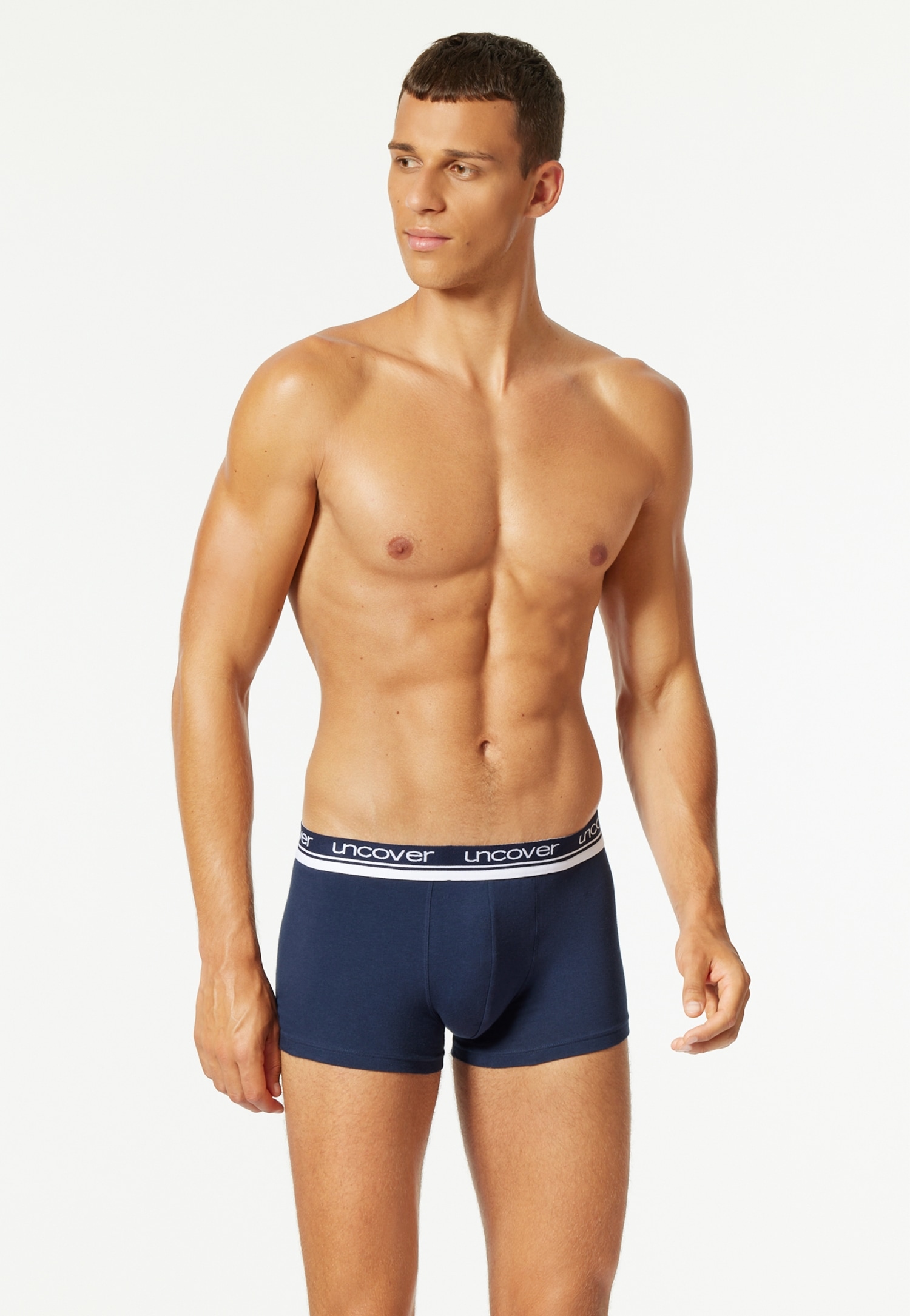 uncover by SCHIESSER Boxer »UNCOVER Cotton«, (2er Pack), Logo-Bund, elastisch, ohne Eingriff, perfekter Sitz