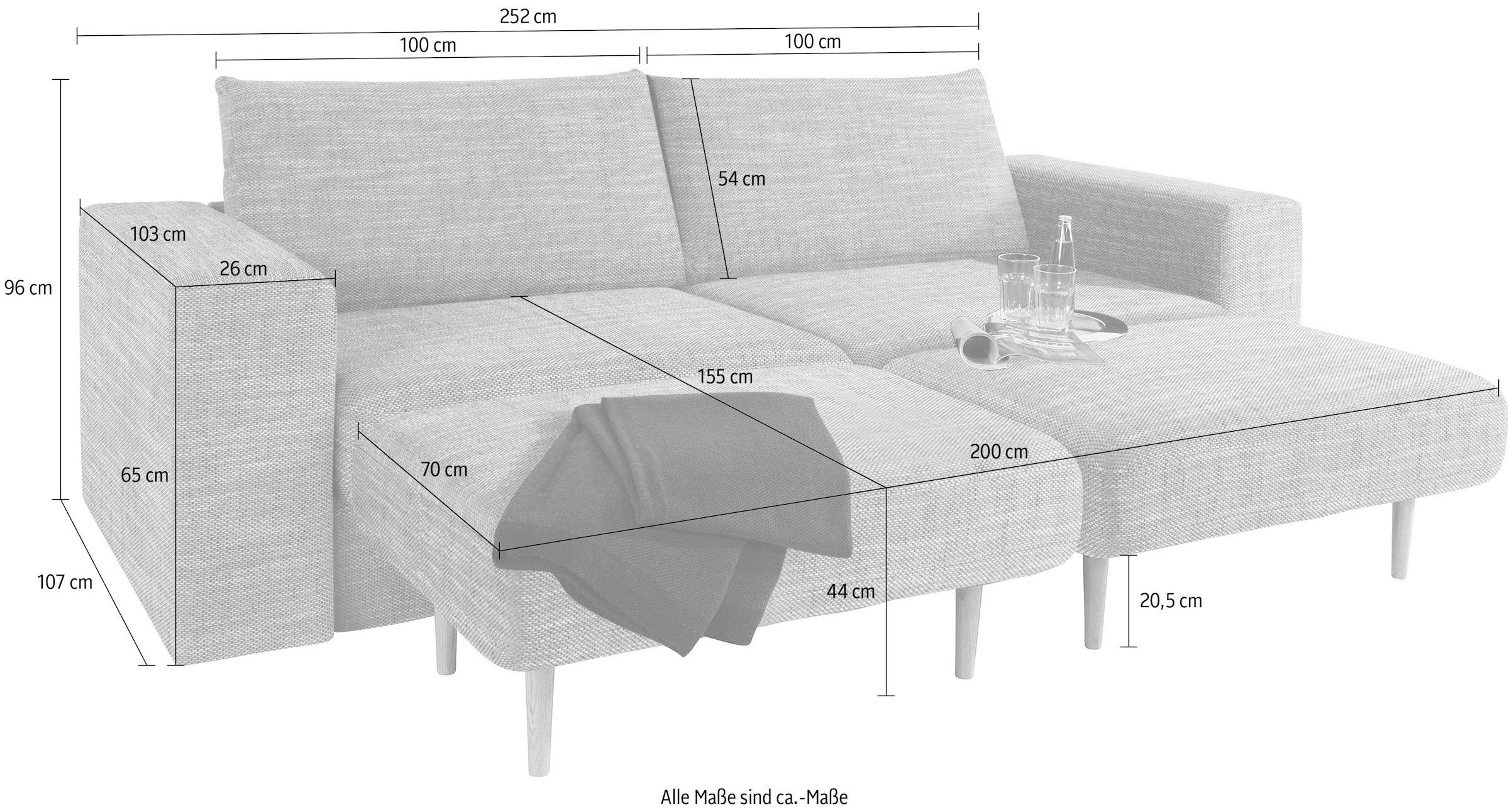 LOOKS by Wolfgang Joop 4-Sitzer »Looksv« Verwandlungssofa: aus Sofa wird Sofa mit 2 Hockern
