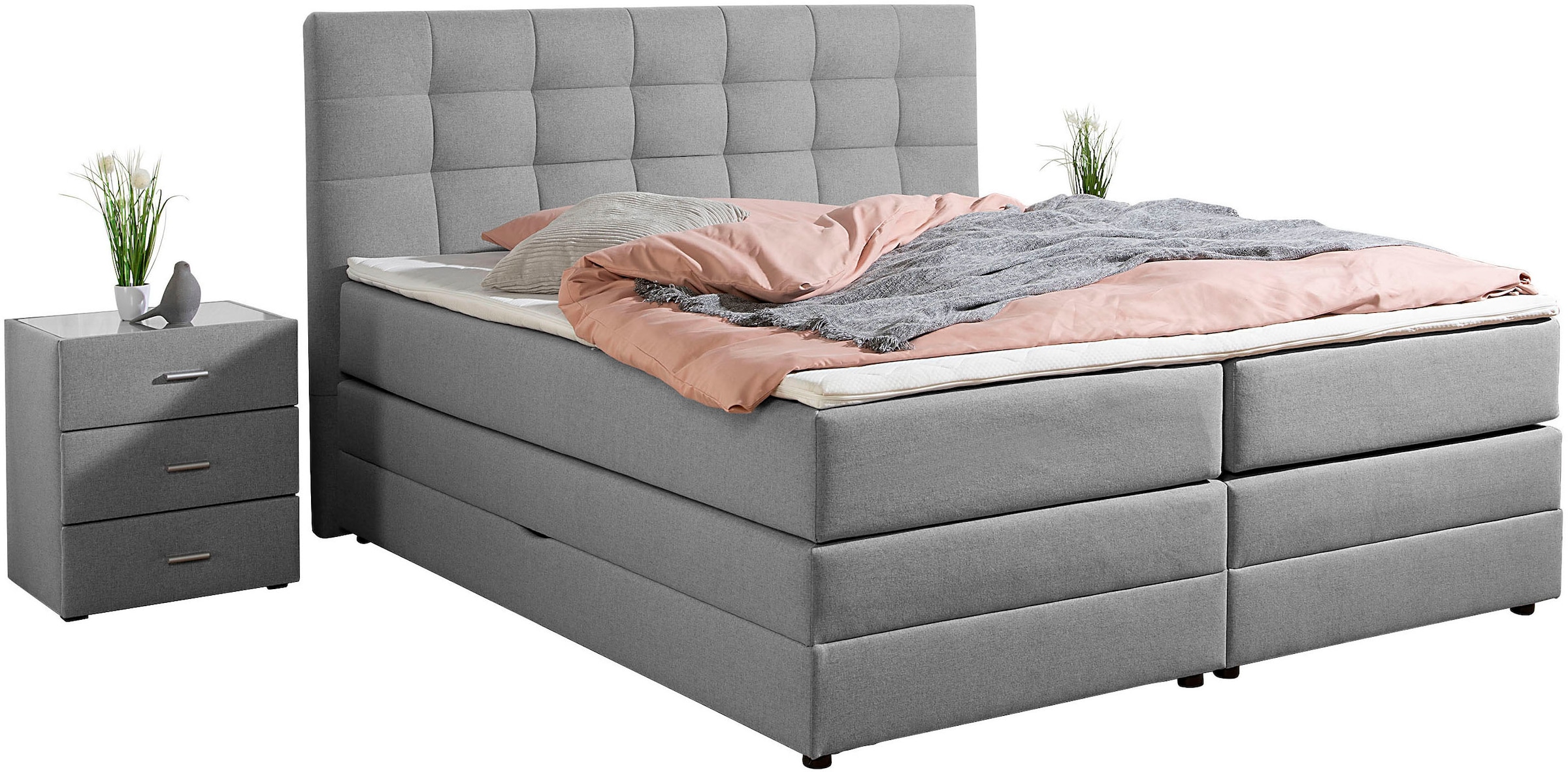Places of Style Boxspringbett »Ethan«, inkl. Topper und geräumigen Bettkasten erhältlich in H2, H3 und H4