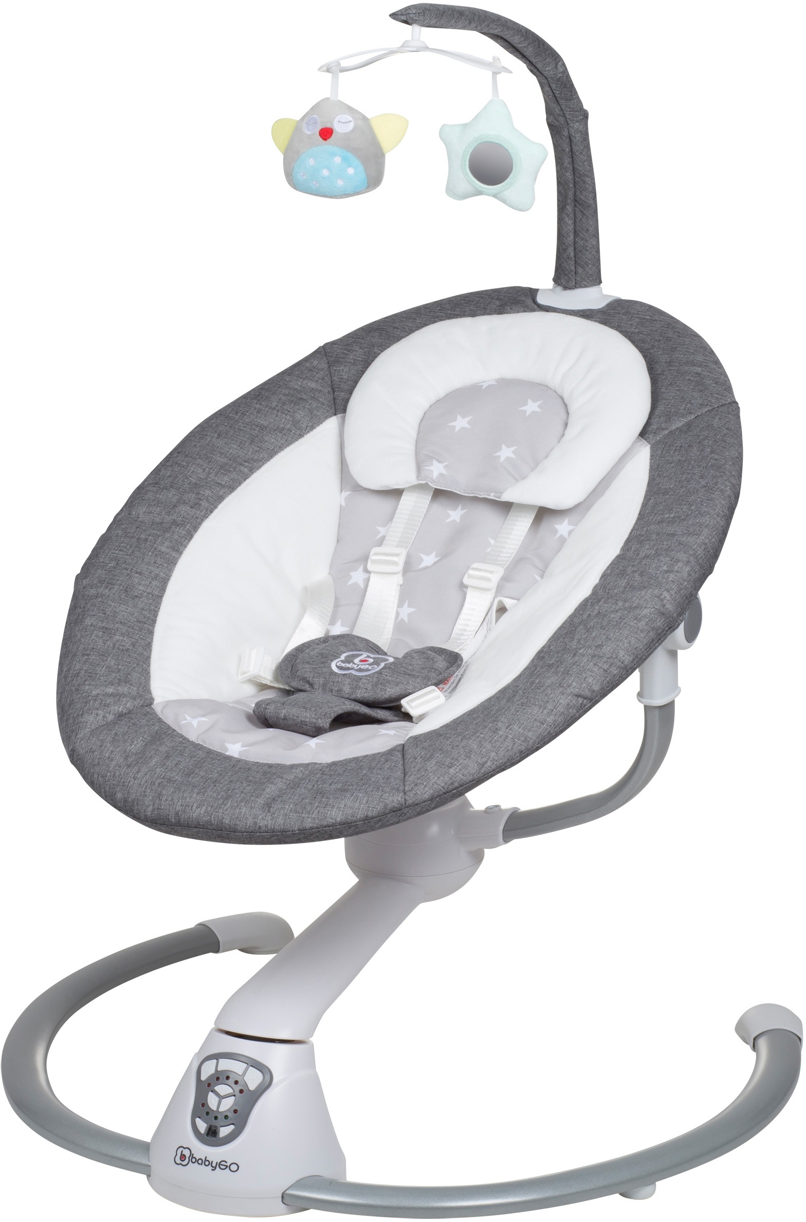 BabyGo Babywippe »Homey, grau«, bis 9 kg, mit Schaukelbewegungen und Sound