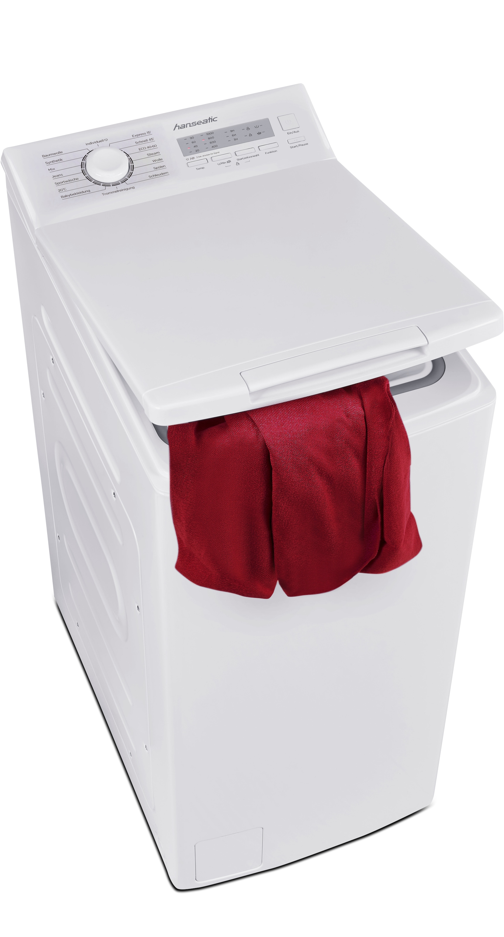 Hanseatic Waschmaschine Toplader »HTW610C« 6 kg 1000 U/min in weiß