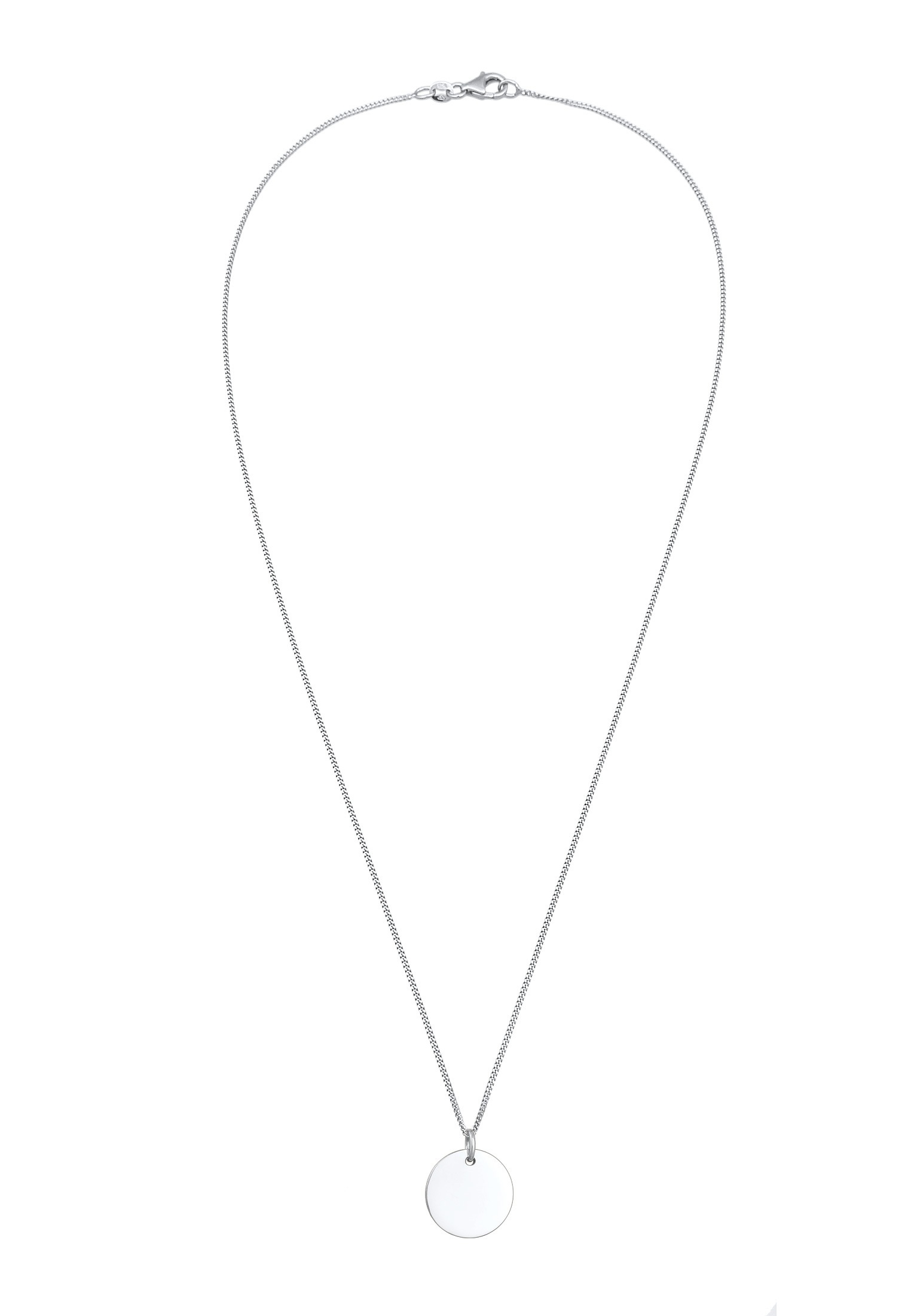 Elli Kette mit Anhänger »Halskette Basic Plättchen Panzerkette 925 Silber«
