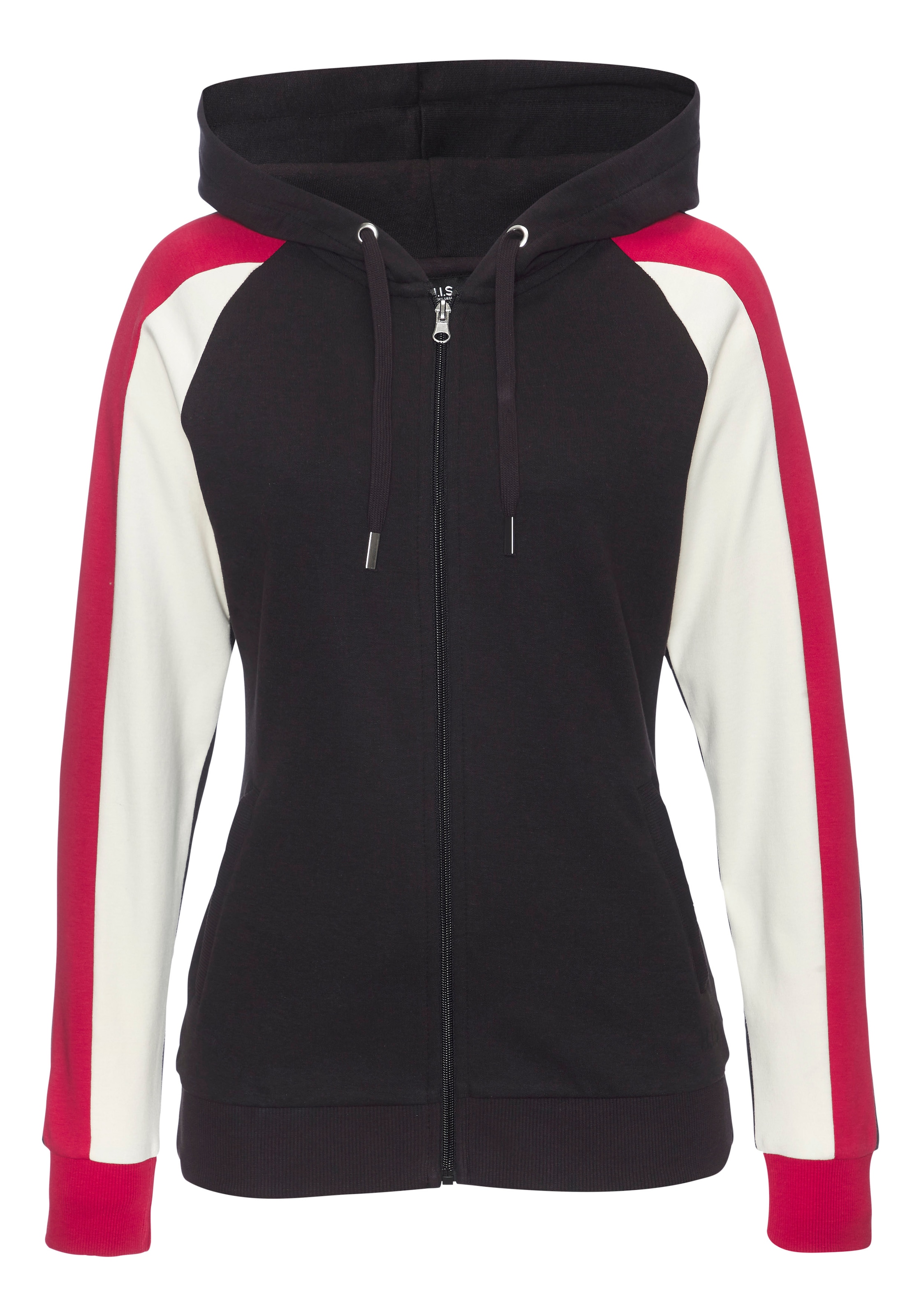 H.I.S Kapuzensweatjacke mit Colorblock Design am Ärmel
