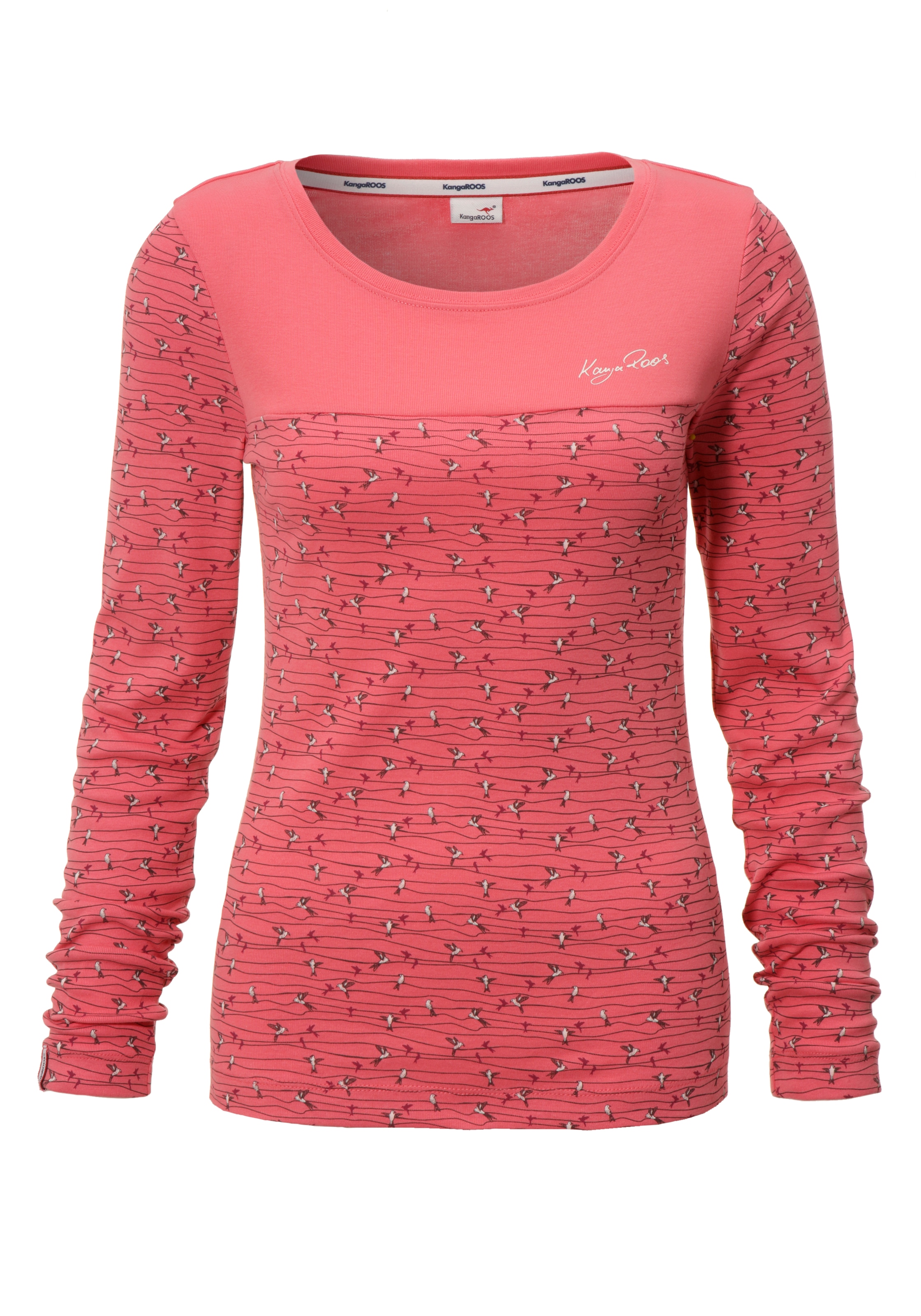 KangaROOS Langarmshirt, Langarm, sehr figurbetont, aus Baumwolle