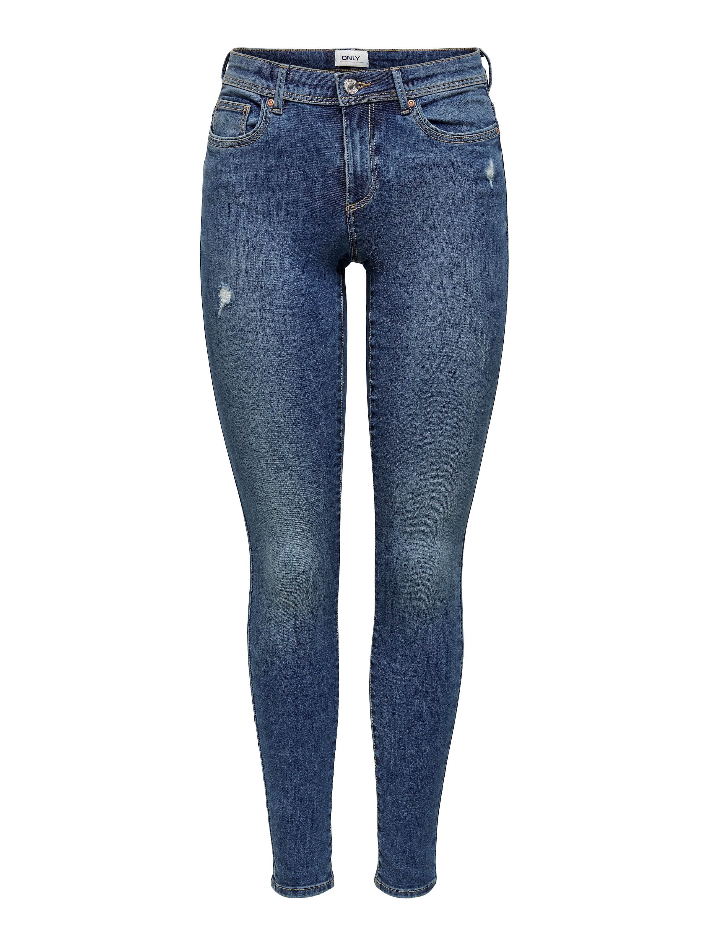 ONLY Skinny-fit-Jeans »ONLWAUW – Skinny-Jeans mit Destroyed-Effekt und Stretch«, skinny fit, modisch, Denim, Baumwollmischung
