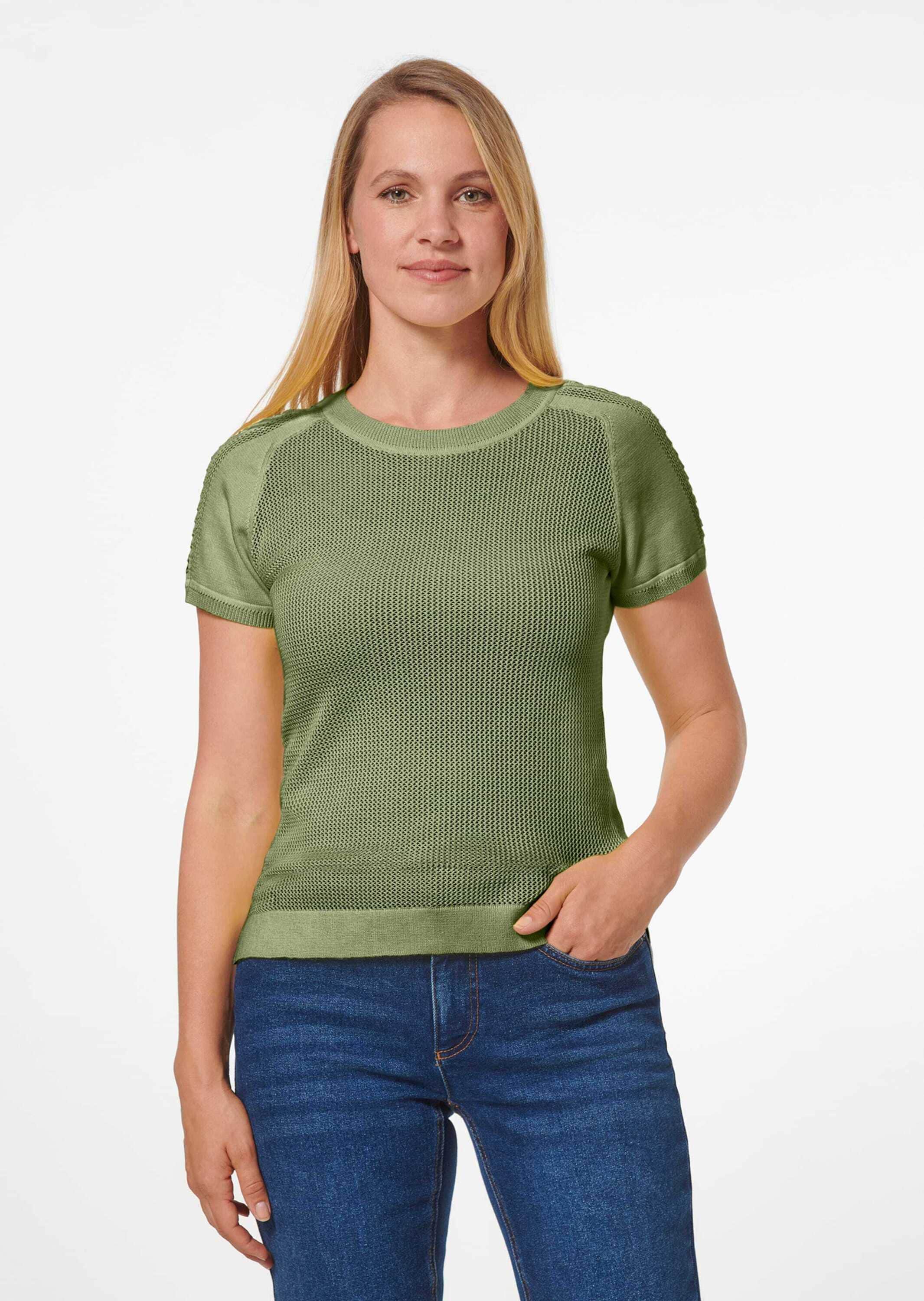 MADELEINE Longpullover »Pullover Netzpullover aus Supima-Baumwolle«