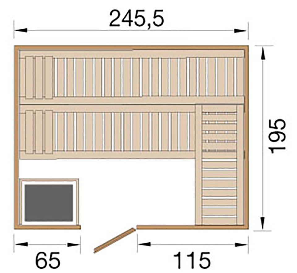weka Sauna »Bergen« Set,  7,5 kW Bio-Ofen mit digitaler Steuerung