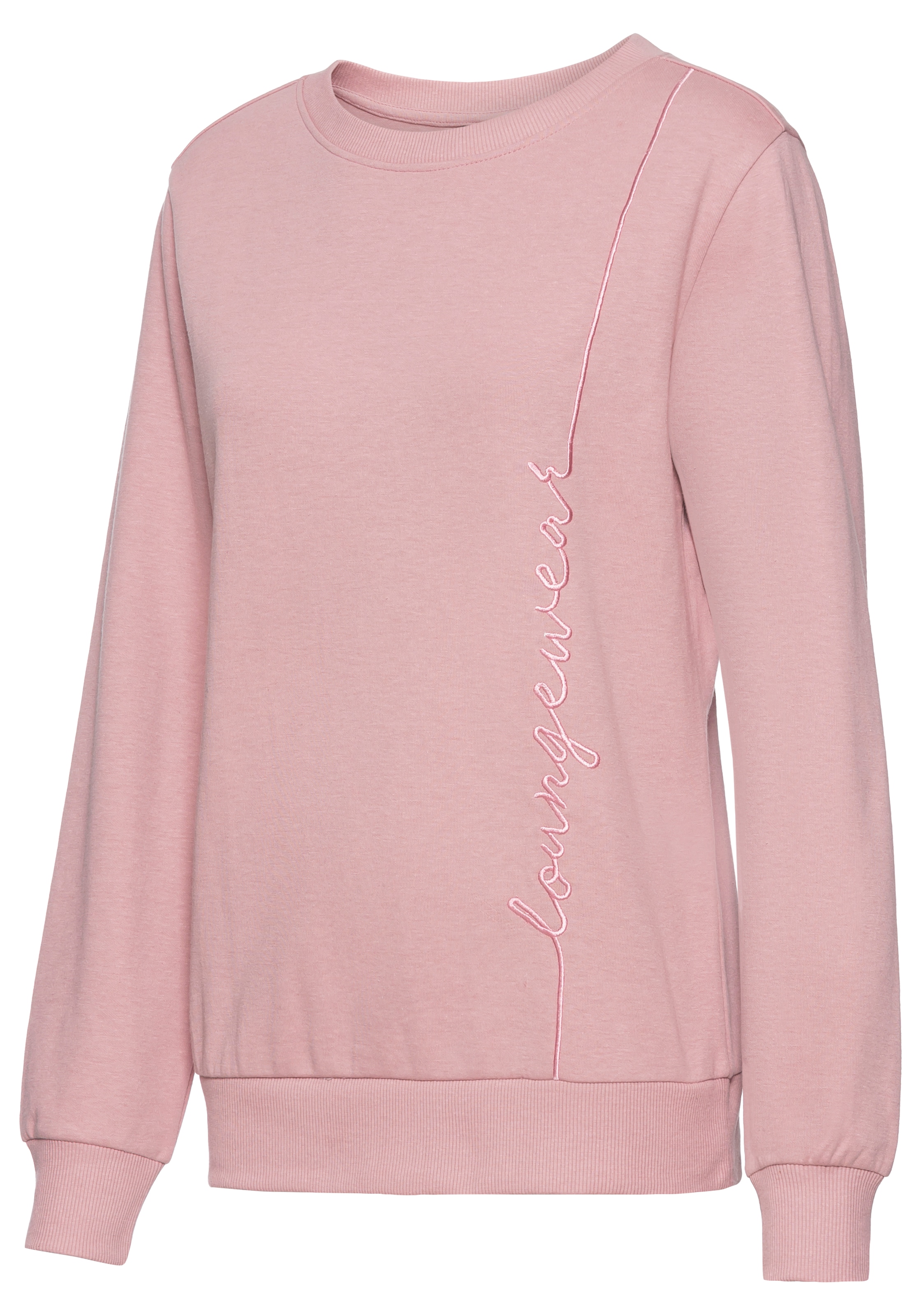 Vivance Longsweatshirt, mit Loungewear Stickerei, Loungeshirt