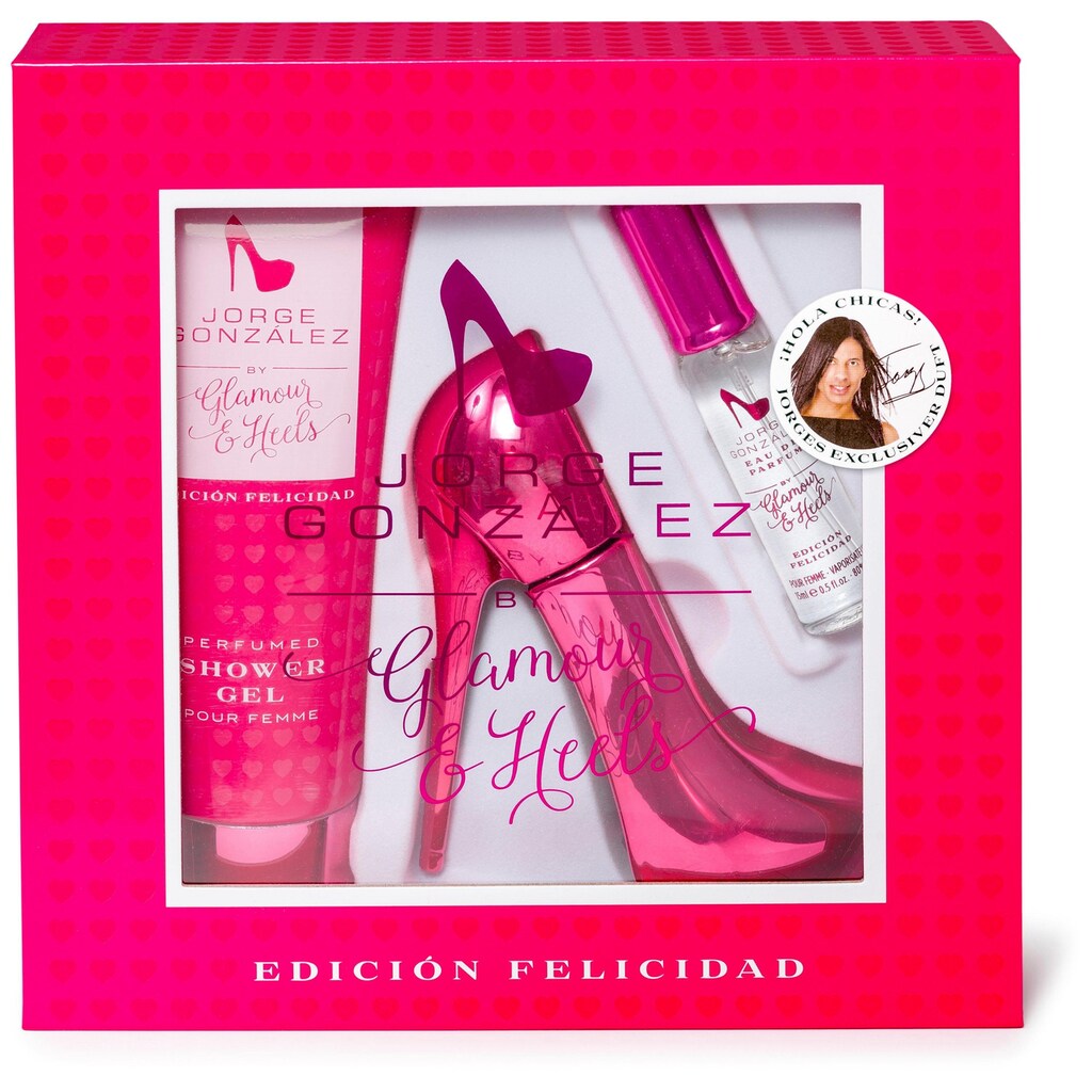 Glamour & Heels Duft-Set »JORGE GONZALEZ pink Felicidad«, (3 tlg.)