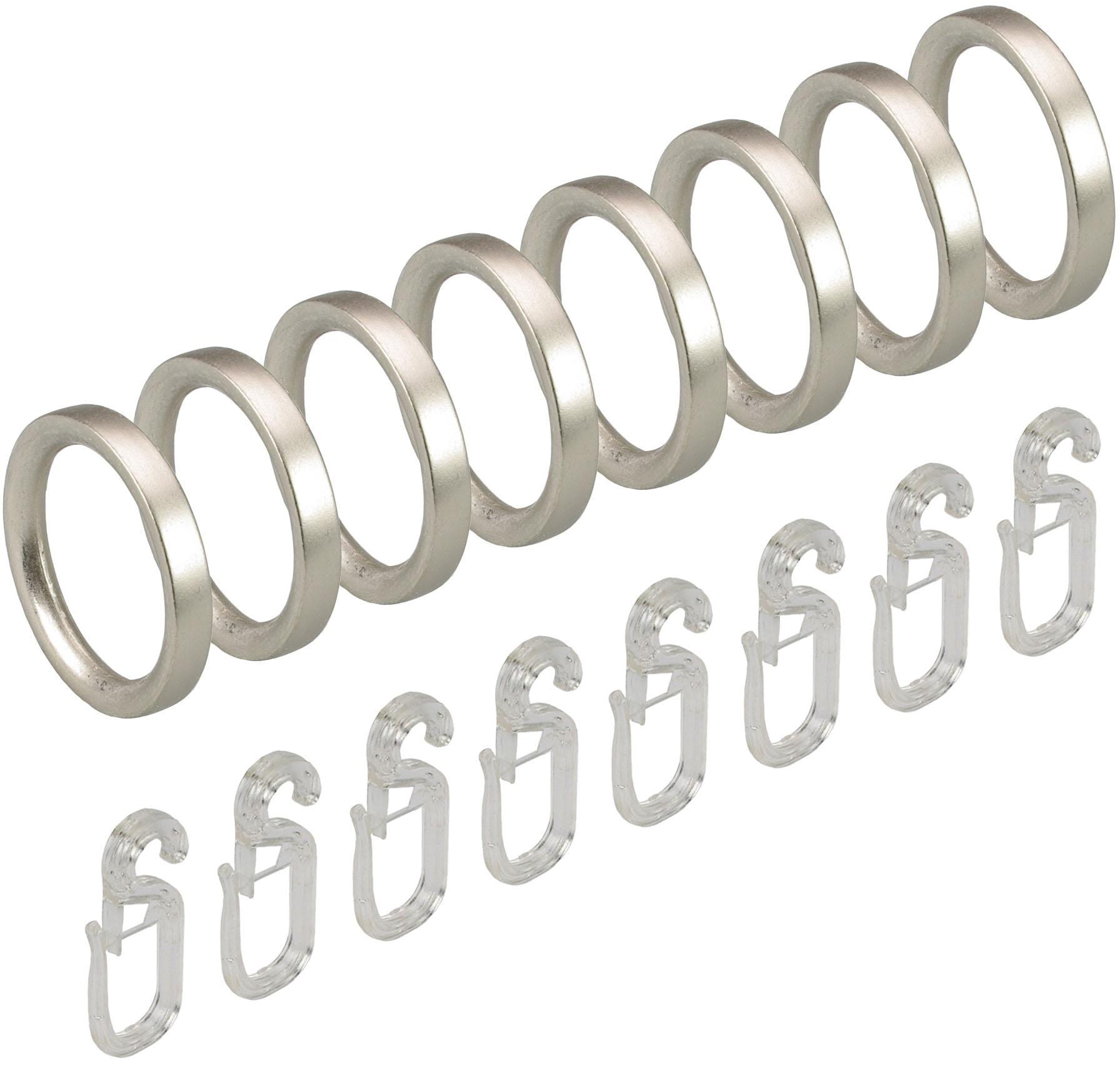 Liedeco Gardinenring, (Set, 10 St., mm mit für 20 Ø Gardinenstangen bei OTTO Faltenlegehaken)