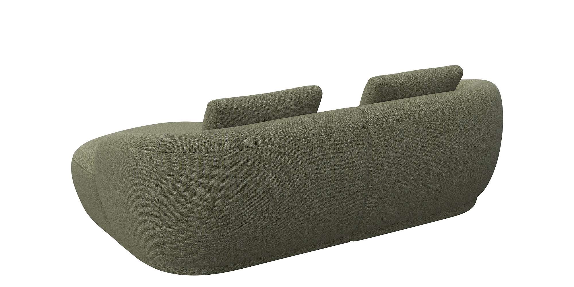 FLEXLUX Wohnlandschaft »Torino, rund, L-Form, Sofa-Ecke mit Recamiere, Longchair-Sofa«, Modernes, organisches Sofa-Design, Kaltschaum, Wellenunterfederung