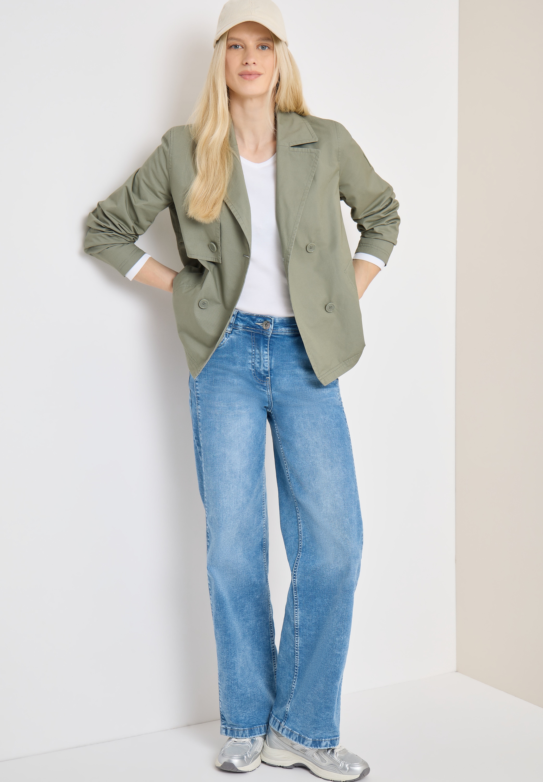 Cecil Kurzjacke ohne Kapuze Trenchcoat mit Reverskragen