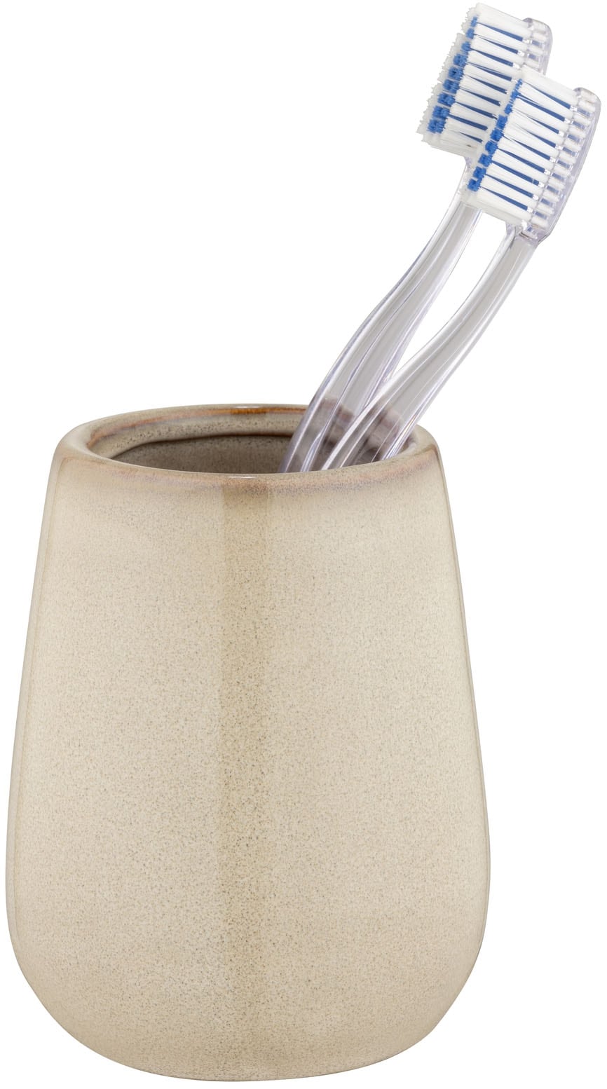 WENKO Badaccessoire-Set »Sirmione« Seifenspender und Zahnputzbecher, Keramik mit individueller Glasur