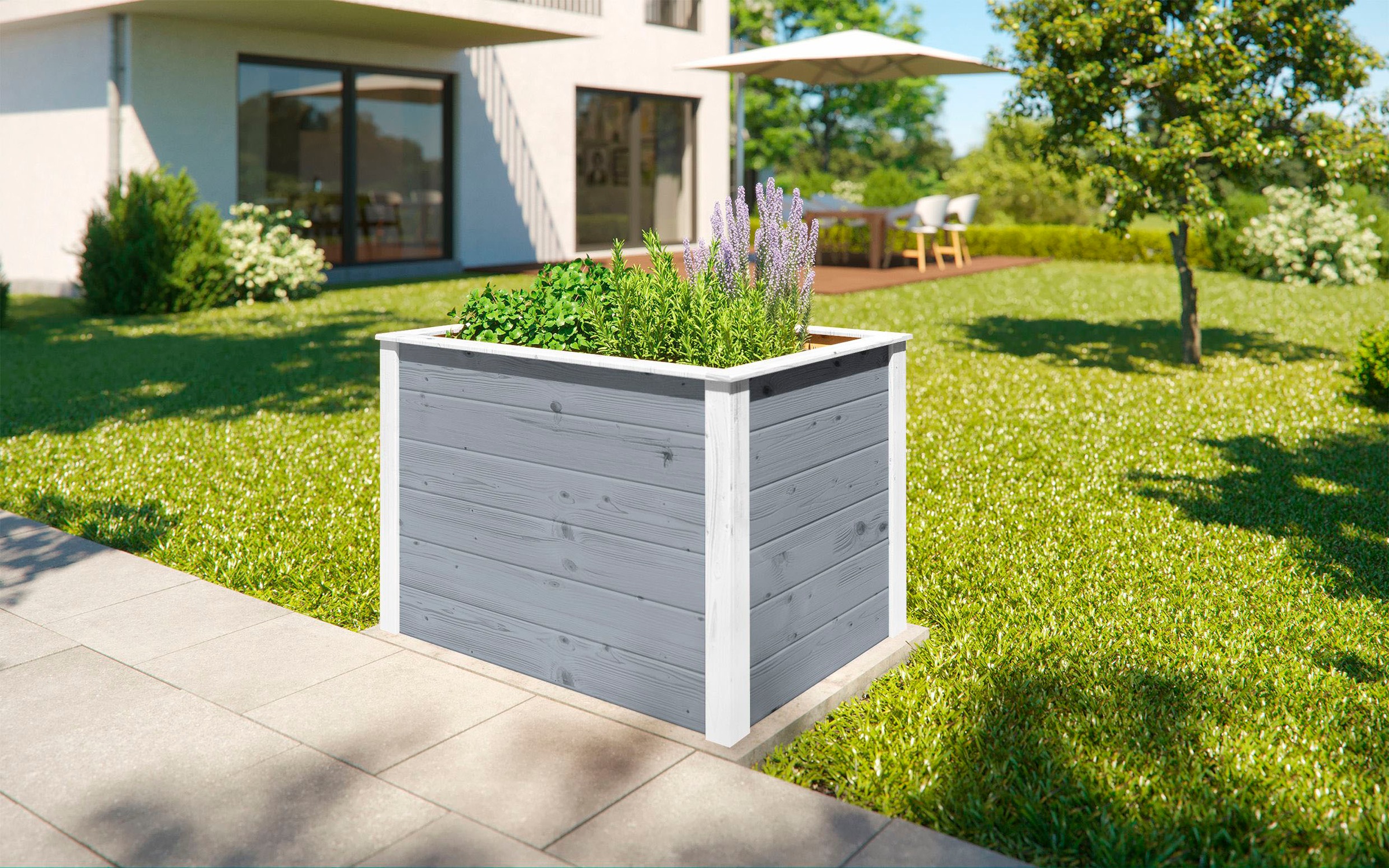 weka Hochbeet »Modular«, Element-Hochbeet,21 mm, grau, 98 x 69 cm
