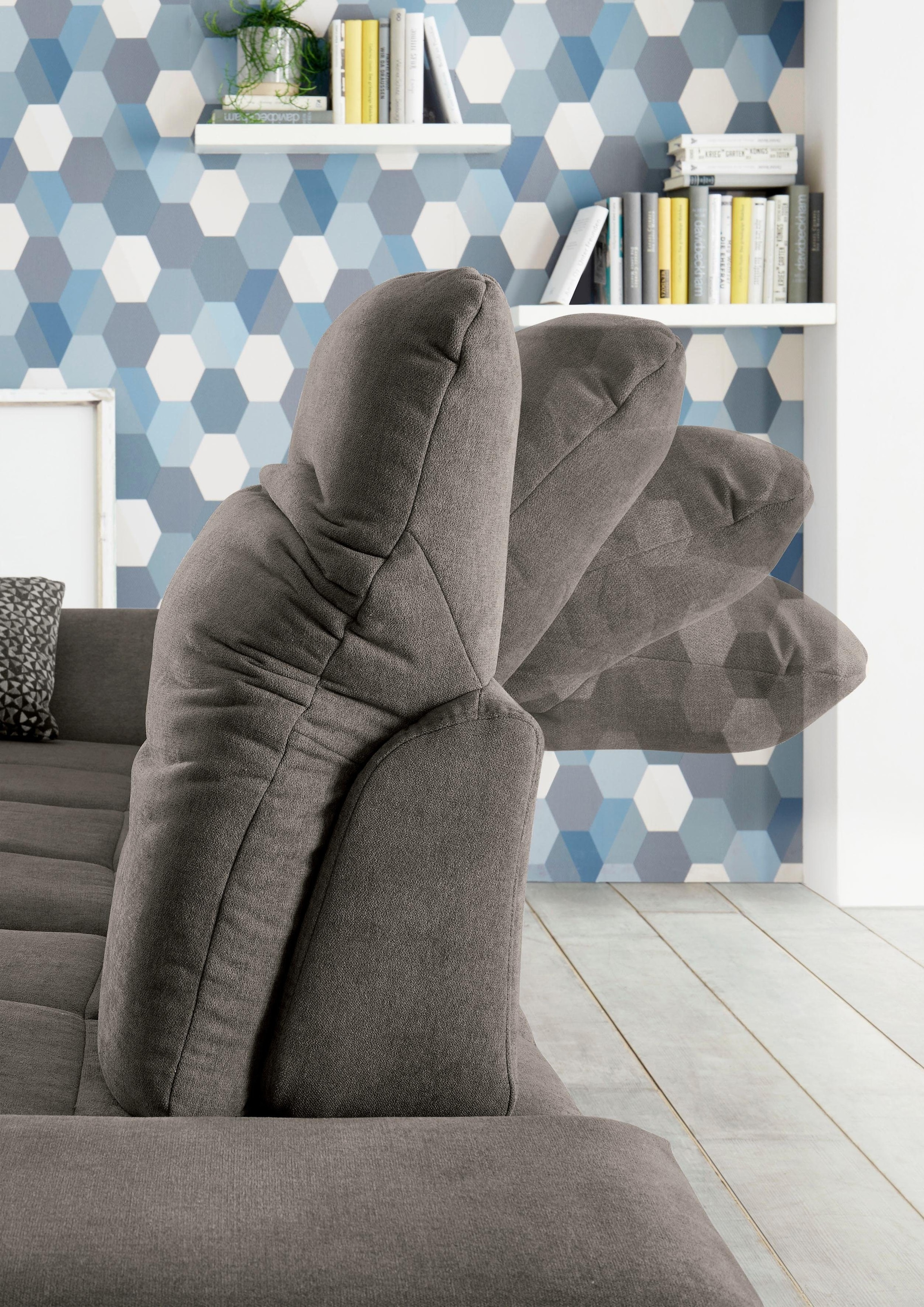 set one by Musterring Ecksofa »SO 4100 mit komfortablen Federkern und Kopfteilverstellung,« wahlweise mit Bettfunktion und Sitztiefenverstellung, L-Form