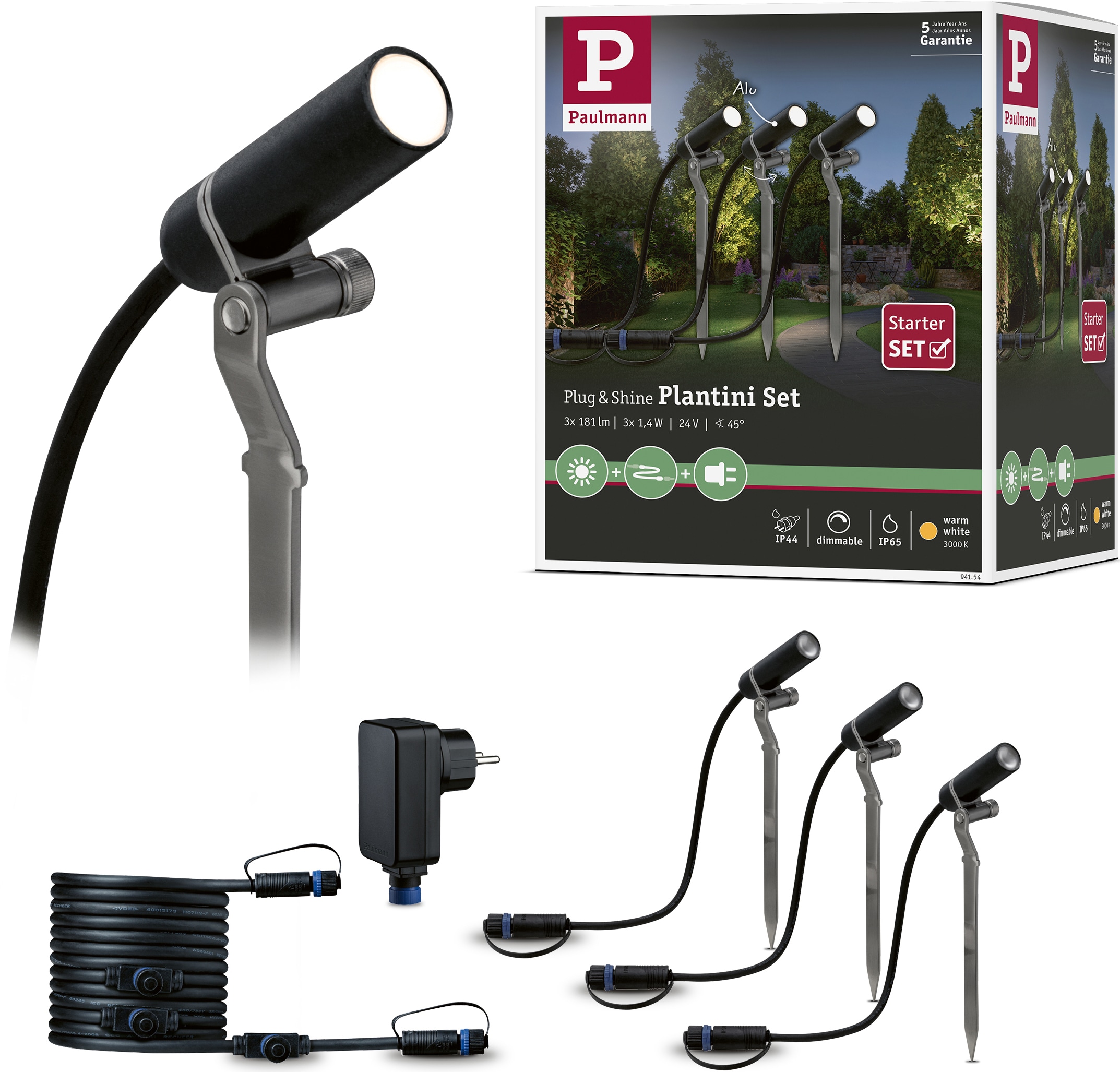 LED Gartenstrahler »Plug & Shine«, 3 flammig, Leuchtmittel LED-Modul | LED fest...