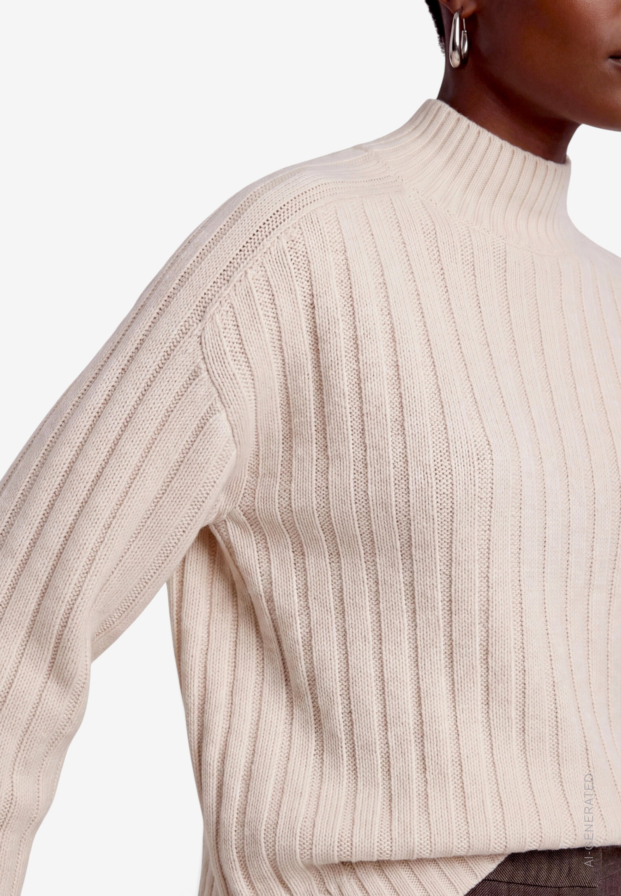 Zero Strickpullover Winterpullover mit Stehkragen