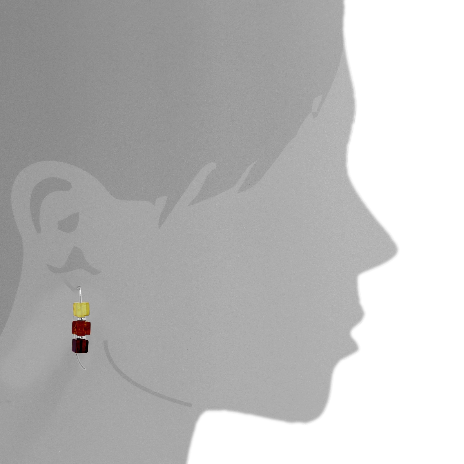 OSTSEE-SCHMUCK Paar Ohrhänger »- Würfel - Silber 925/000 - Bernstein«