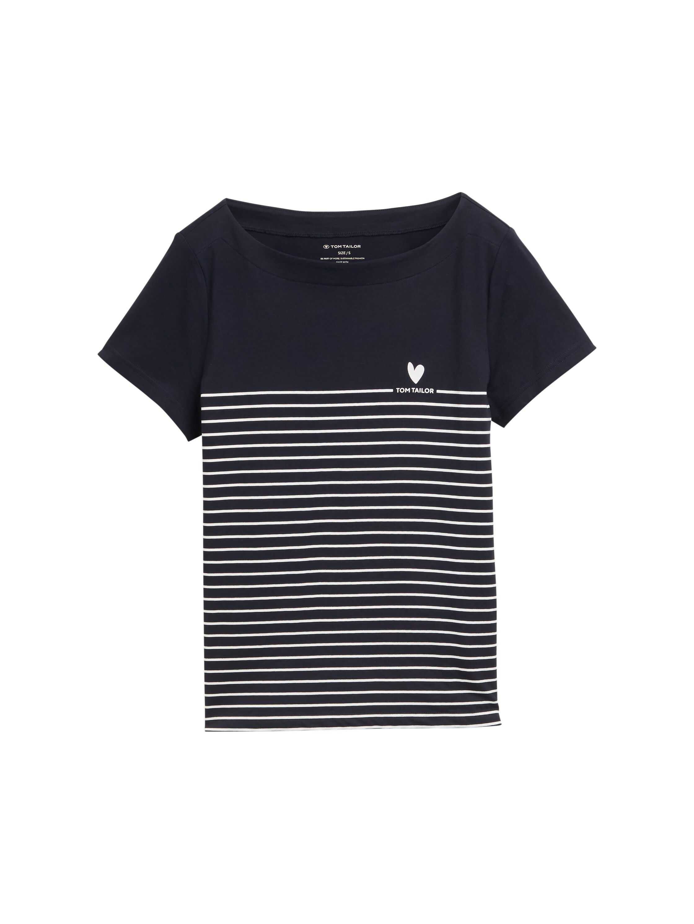 TOM TAILOR T-Shirt, mit Print und Streifen Muster