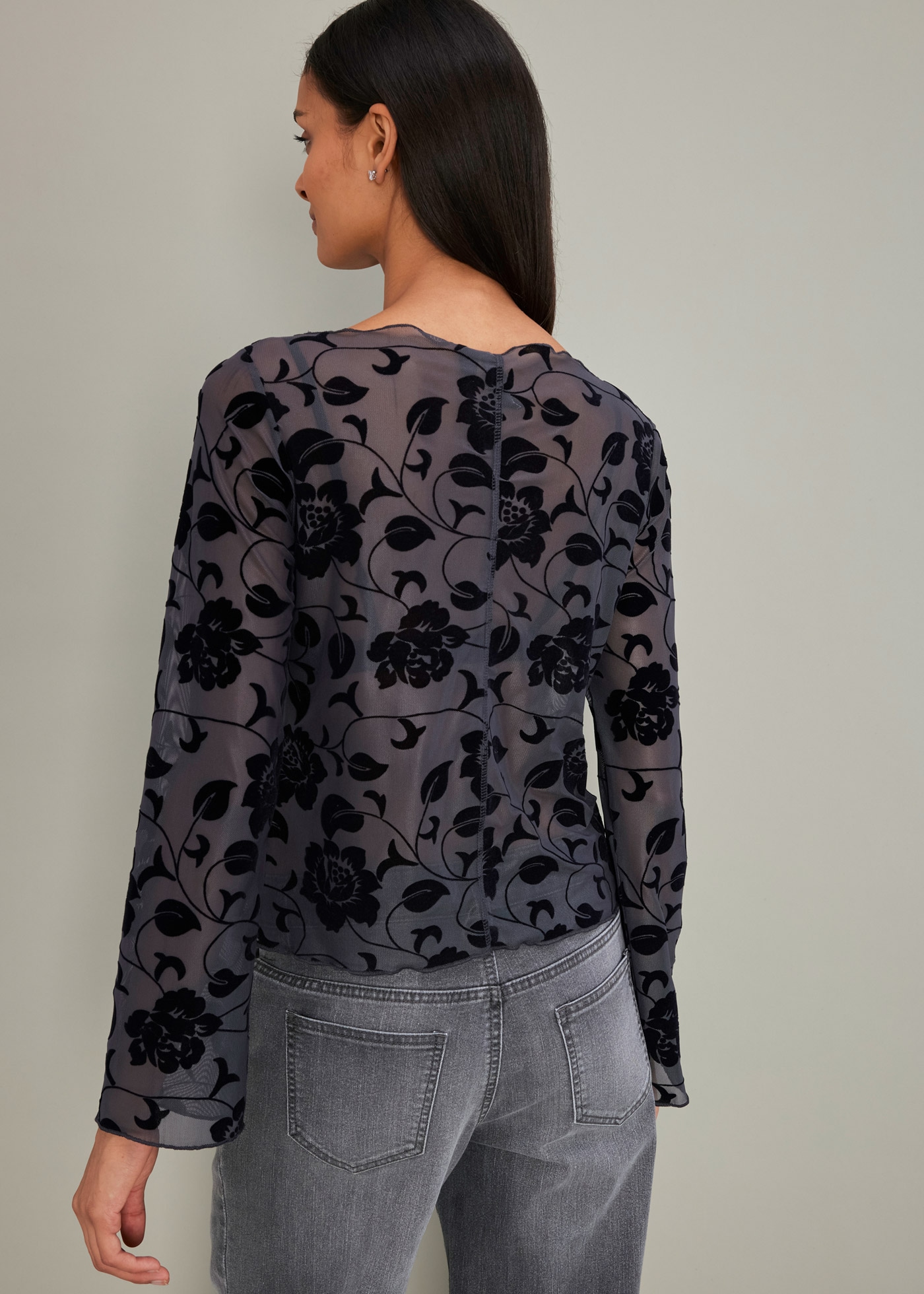 bonprix Langarmshirt »Langarmshirt mit leichter Transparenz« Langarmshirt mit leichter Transparenz