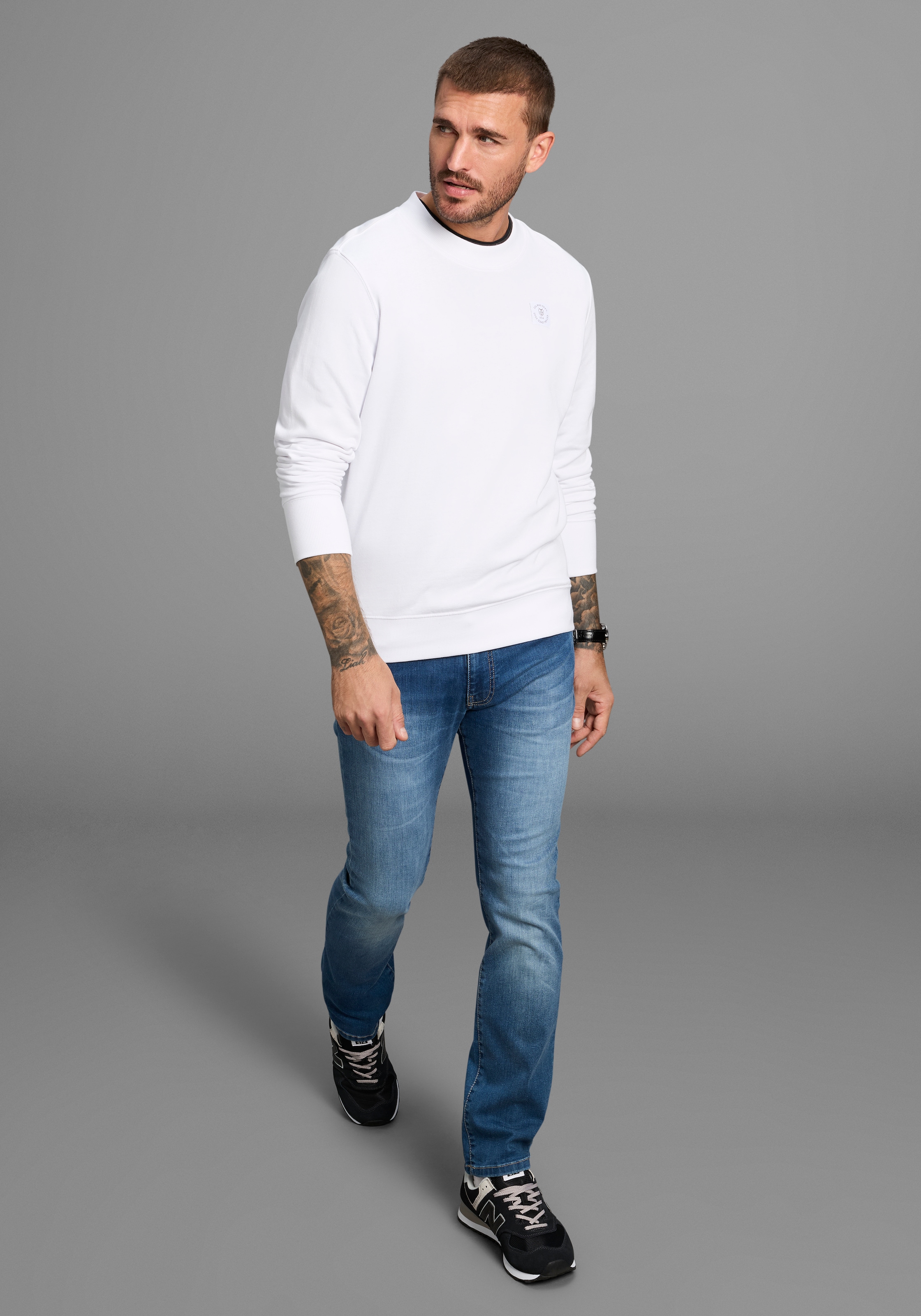 DELMAO Sweatshirt, Langarm, Regular Fit, unifarben, Basic-Stil