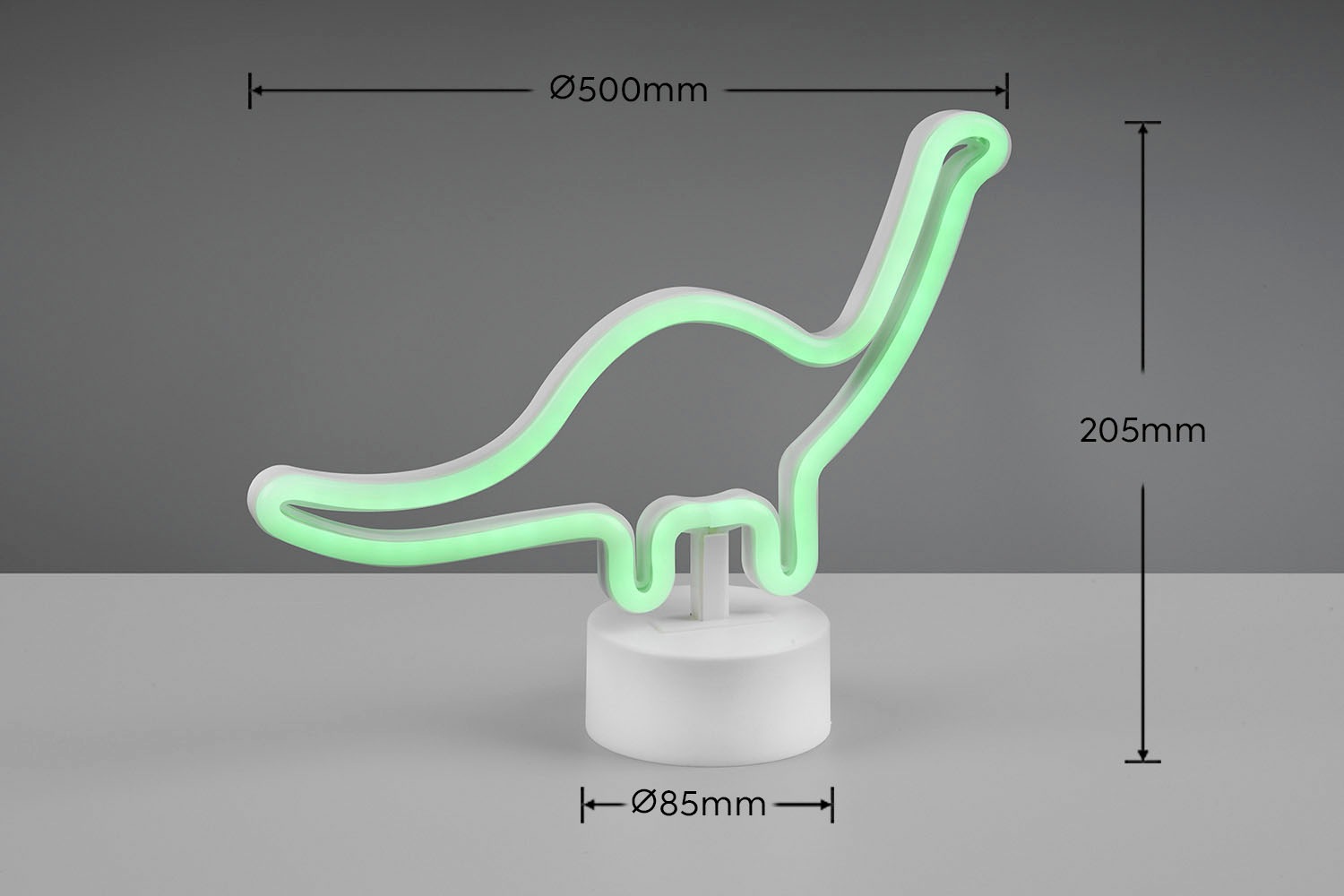 REALITY Leuchten LED Tischleuchte »Bronto«, 1 flammig, Leuchtmittel LED-Board | LED fest integriert, Tischlampe im Dinosaurier Design, mit USB Anschluss, Dino 20 x 27 cm