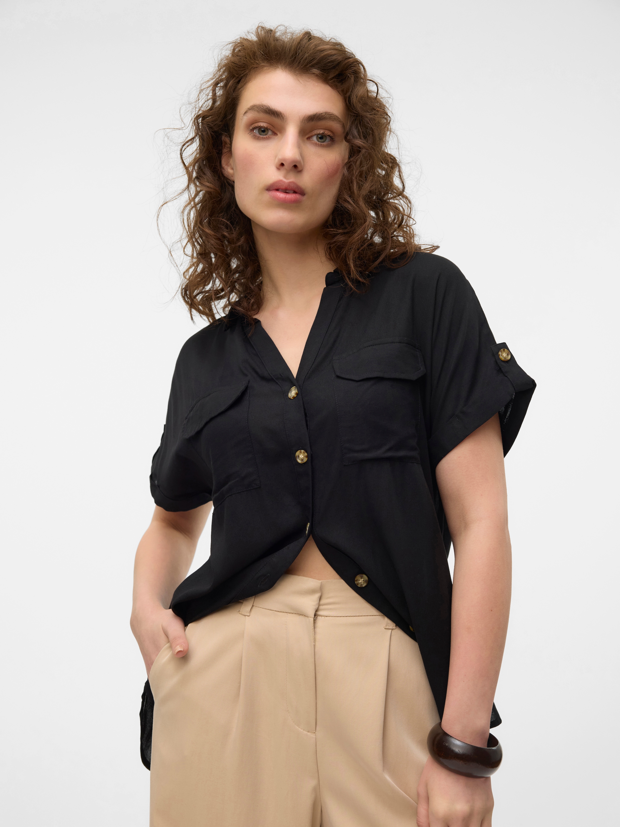 Vero Moda Hemdbluse »VMBUMPY S/S SHIRT WVN GA NOOS«