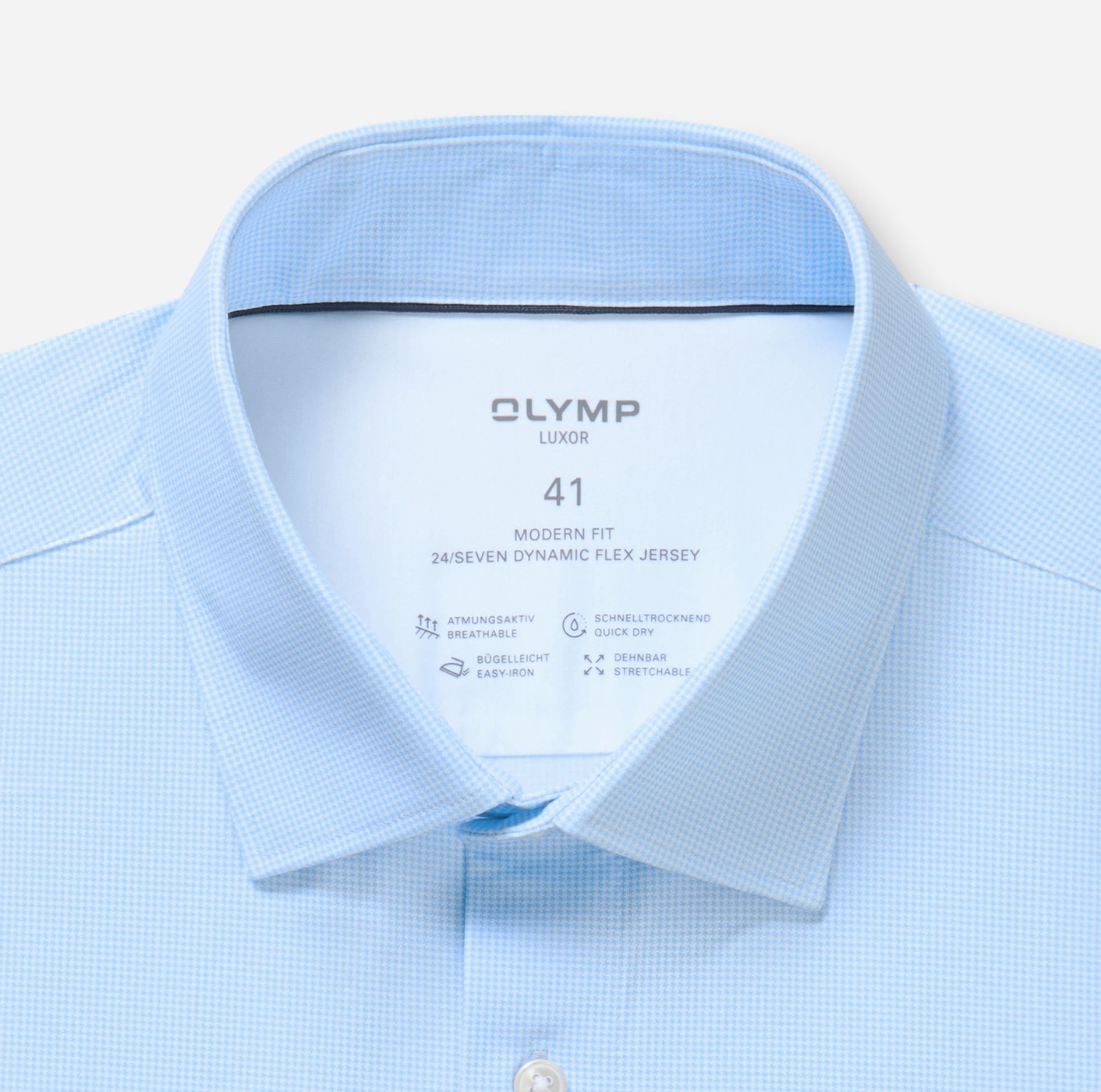 OLYMP Langarmhemd »Luxor 24/Seven« Businesshemd, Jersey, modern fit, New Kentkragen