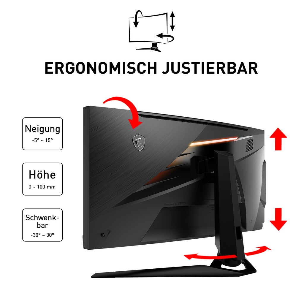 MSI Curved-Gaming-LED-Monitor »Optix MEG381CQRDE Plus«, 95,25 cm/37,5 Zoll, 3840 x 1600 px, UWQHD+, 1 ms Reaktionszeit, 175 Hz