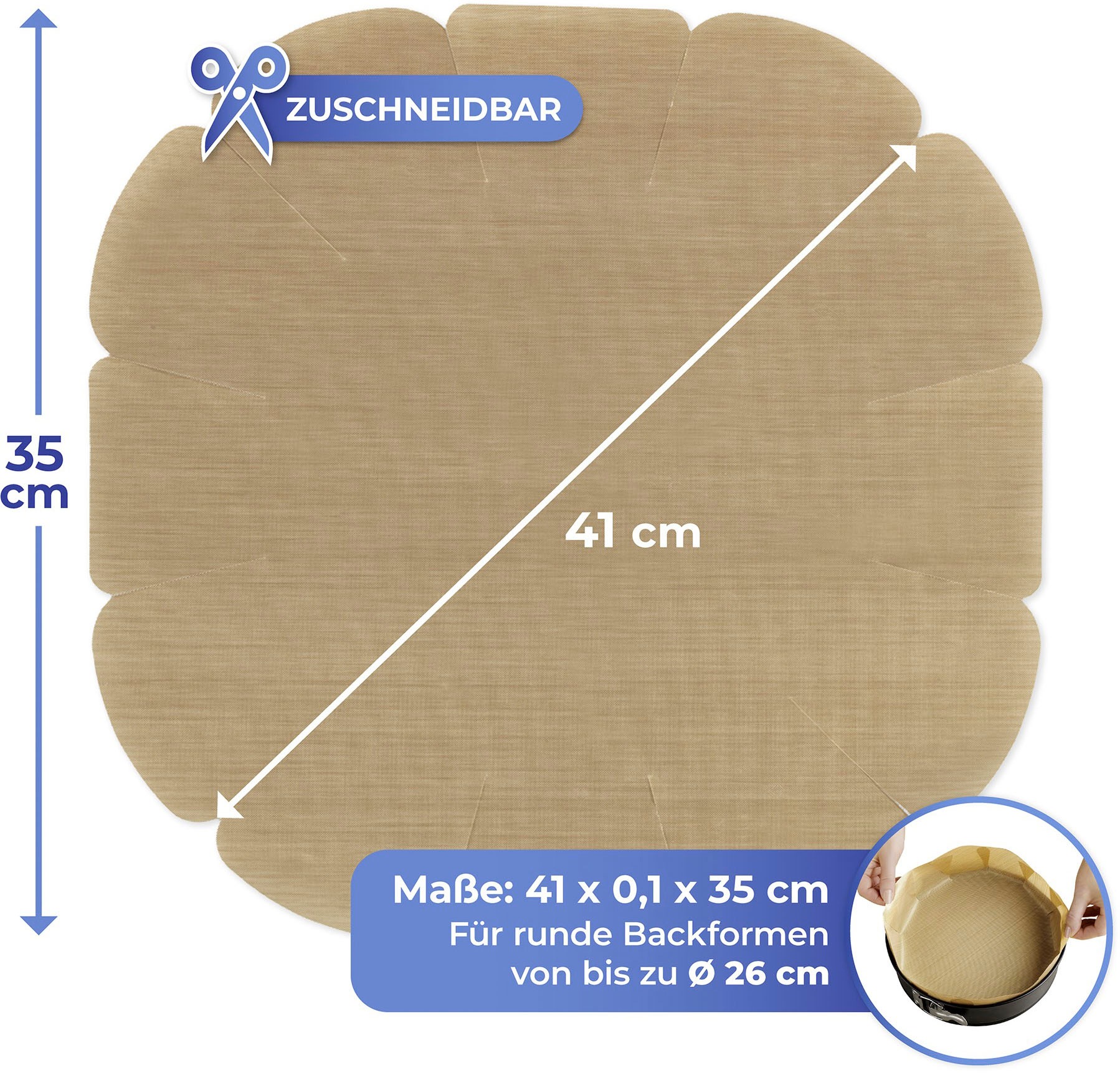 Maximex Backmatte, (Set, 4 tlg.), mit 2 Dauerbackfolien und 2 Backform-Zuschnitten