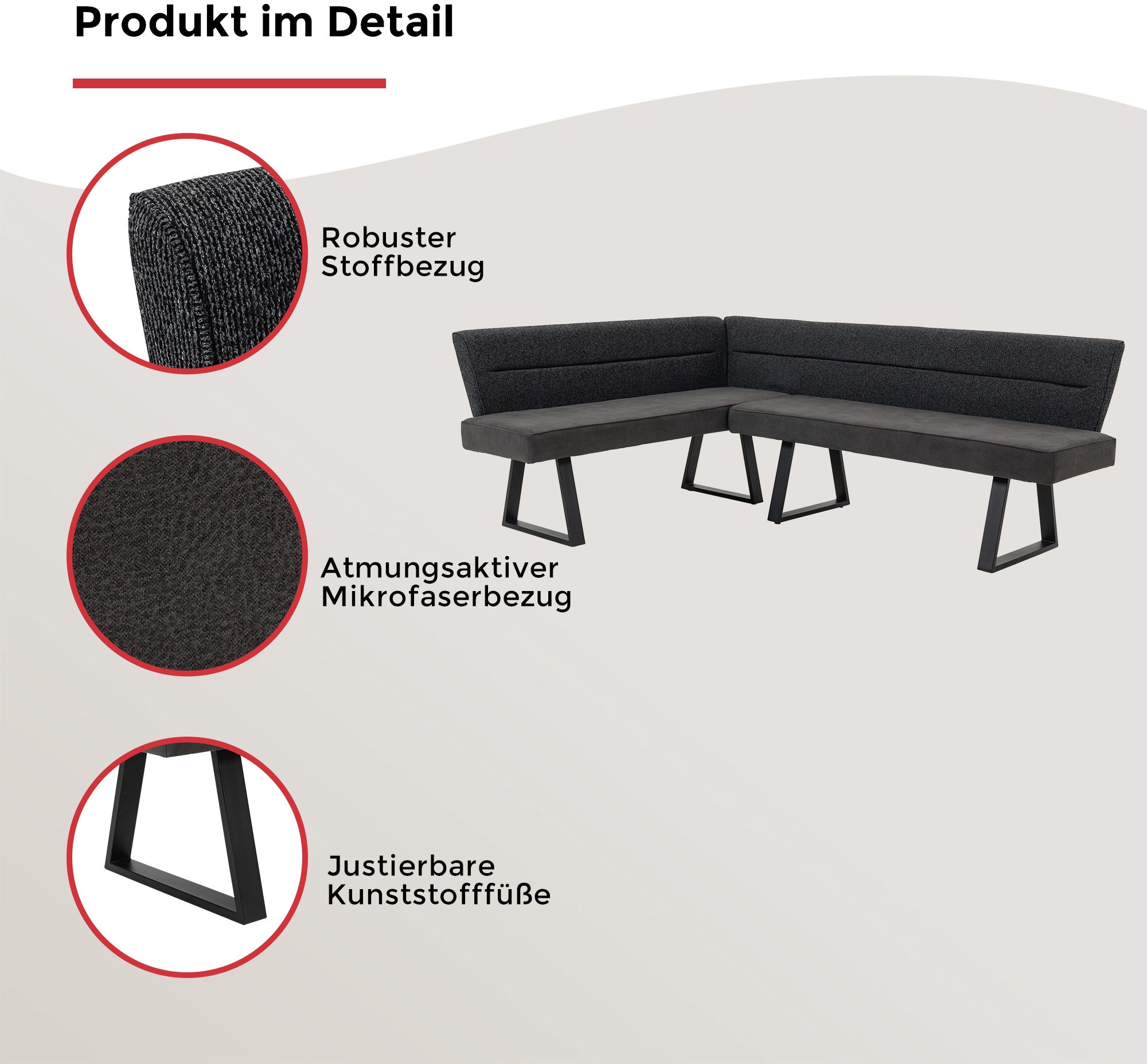 Duo Collection Eckbank »Alena« 1 Stk. tlg. beidseitig montierbar, Taschenfederkern