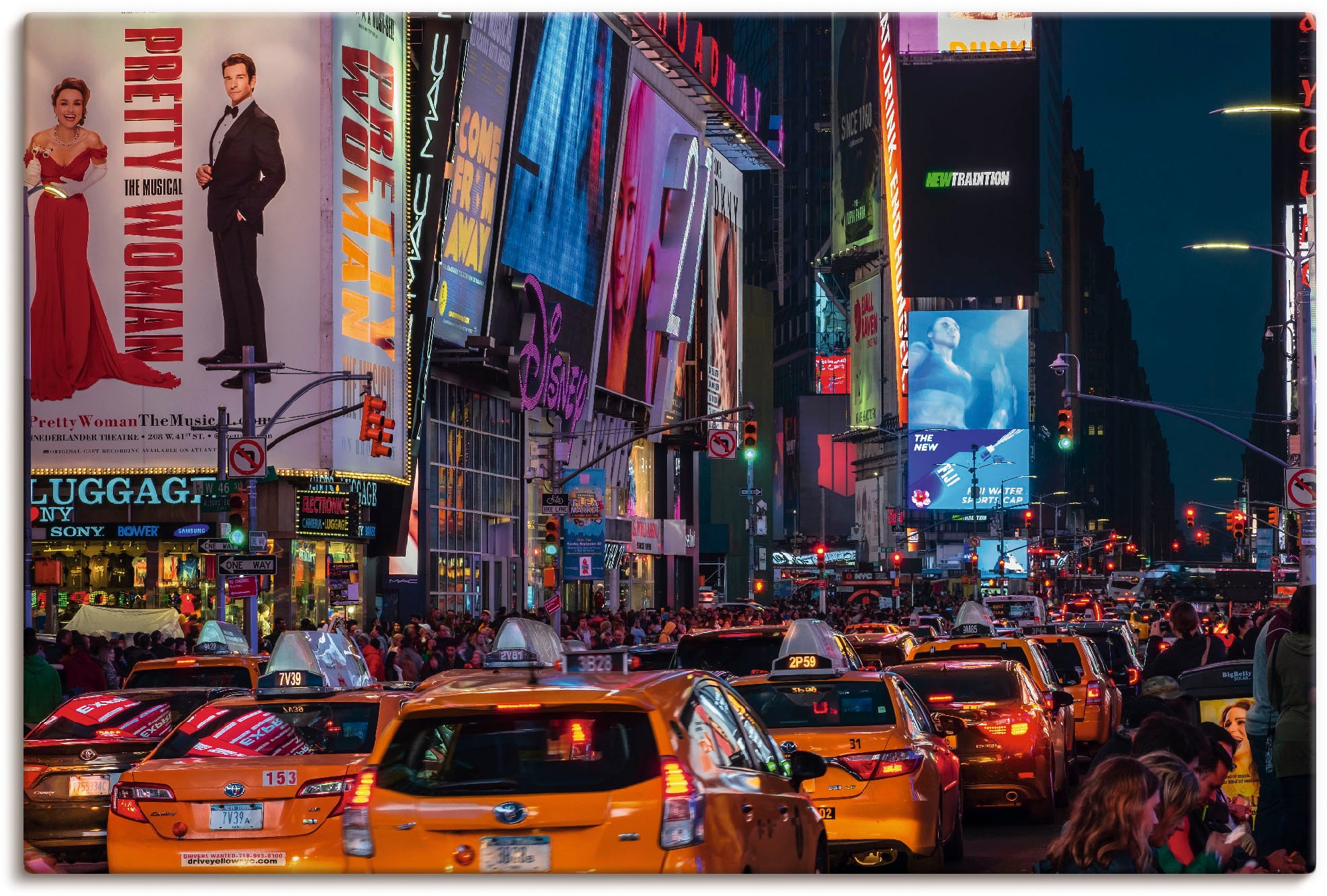Artland Wandbild »New York Broadway«, Amerika, (1 St.), in vielen Größen & Produktarten - Alubild / Outdoorbild für den Außenbereich, Leinwandbild, Poster, Wandaufkleber / Wandtattoo auch für Badezimmer geeignet