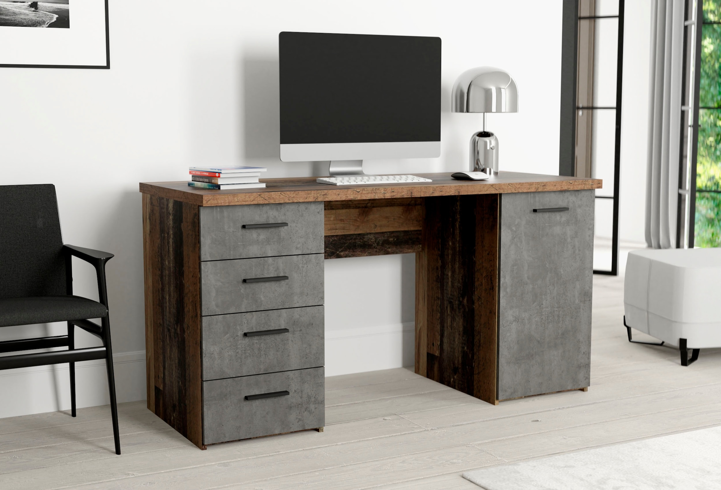 FORTE Schreibtisch »Netta«, Breite 145 cm, mit Schubladen