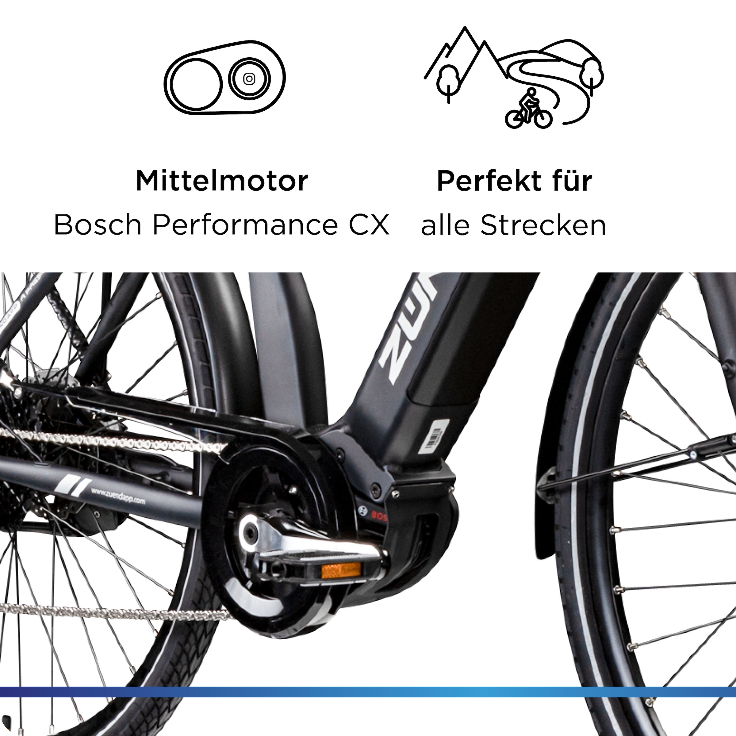 Zündapp E-Bike »X500«, 11 Gang, Shimano, Deore, Mittelmotor 250 W, Pedelec, Elektrofahrrad für Damen u. Herren