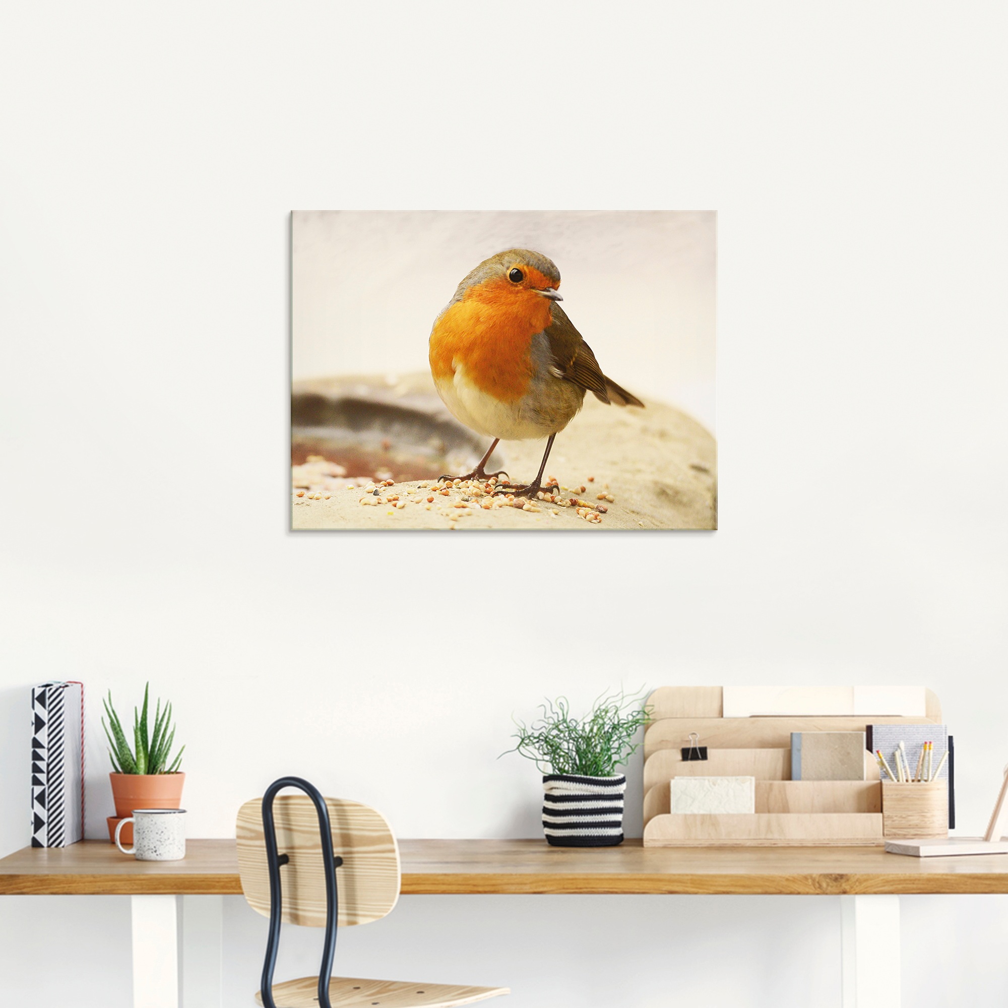 Artland Glasbild »Rotkehlchen«, Vögel, (1 St.), in verschiedenen Größen