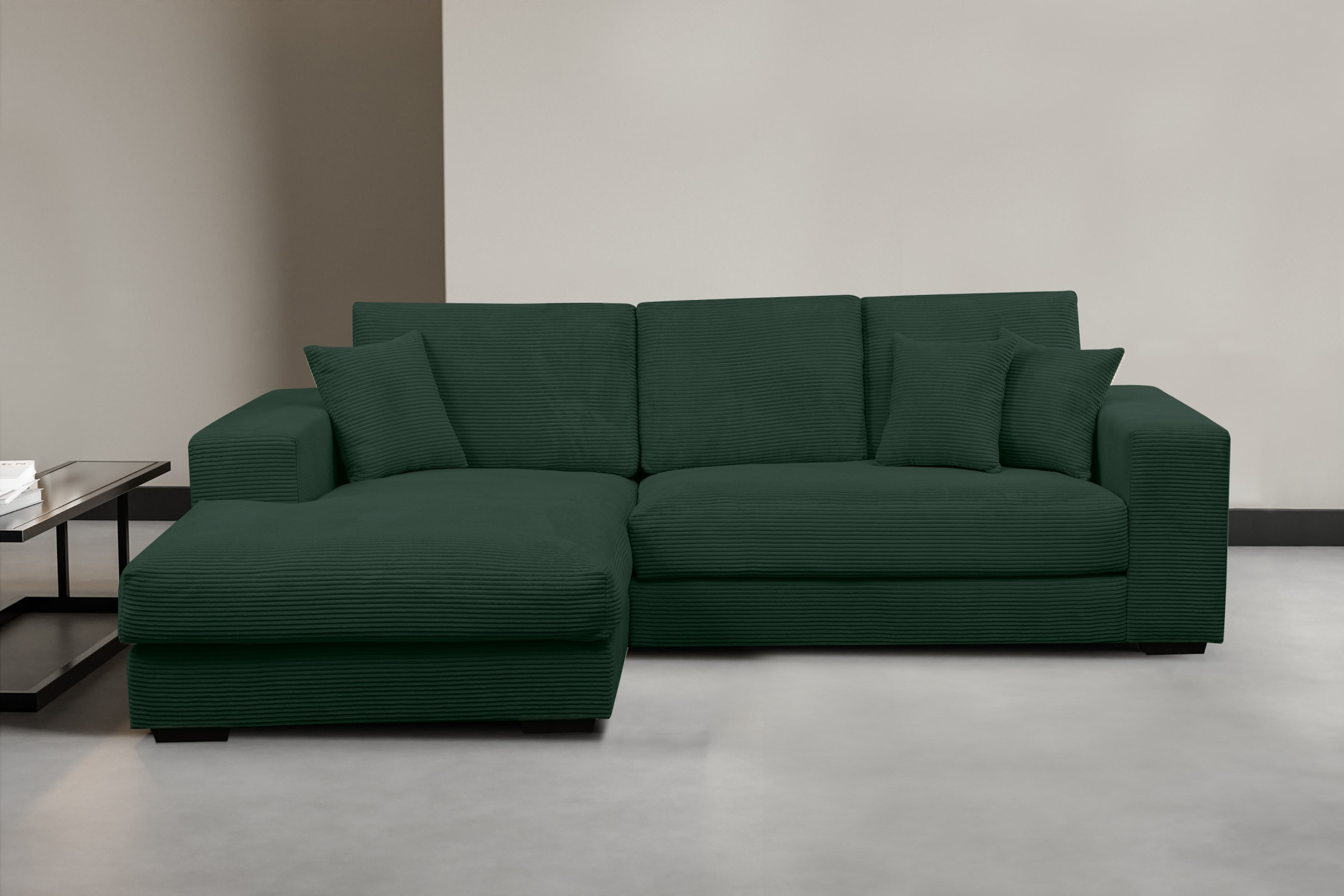 WERK2 Ecksofa »Eden modern und zeitlos, geschmackvolles Sofa, Breite 286cm, L-Form« Design Ecksofa in Cord mit besonders weichem Sitzkomfort