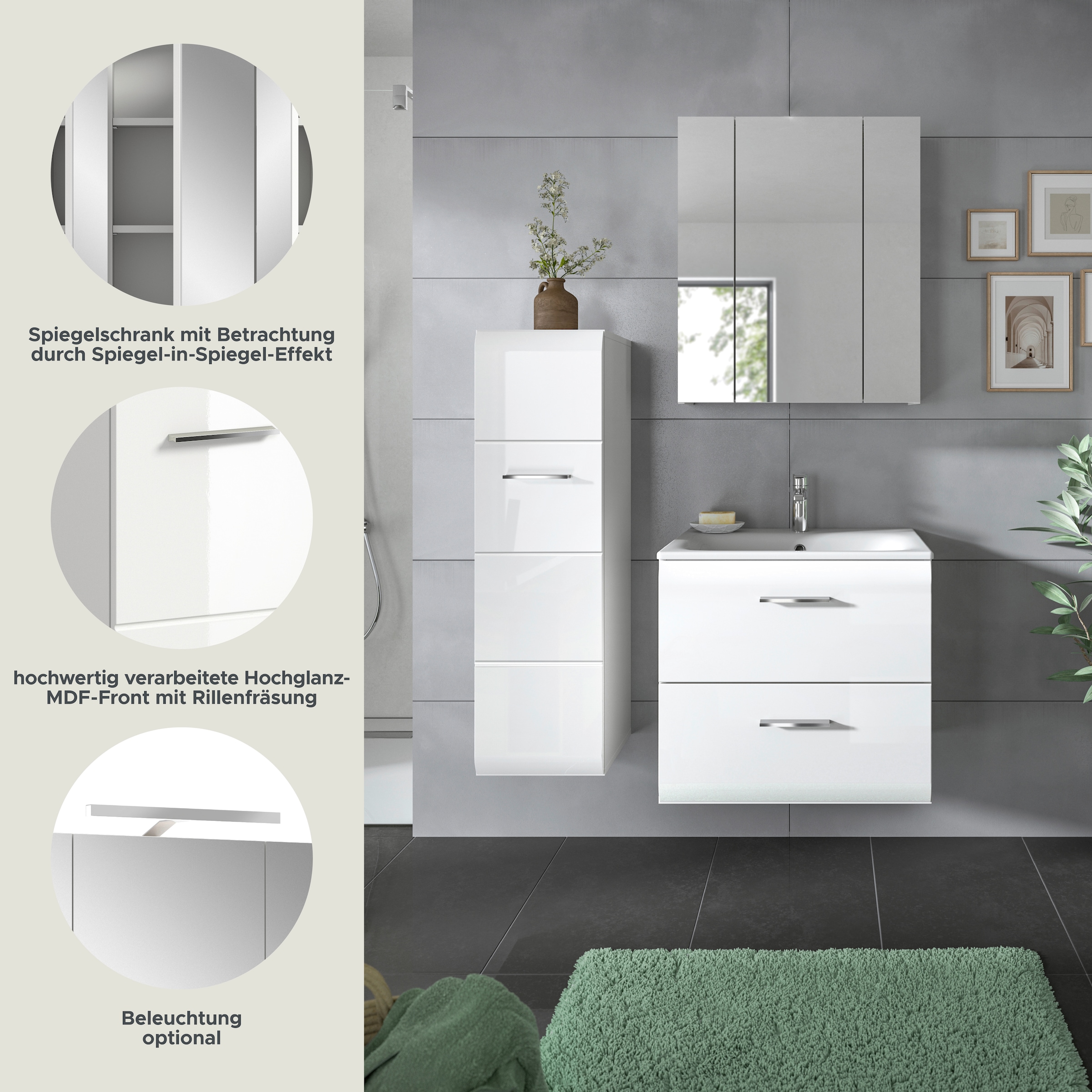 welltime Badezimmer-Set Set, 4 Stk. tlg.