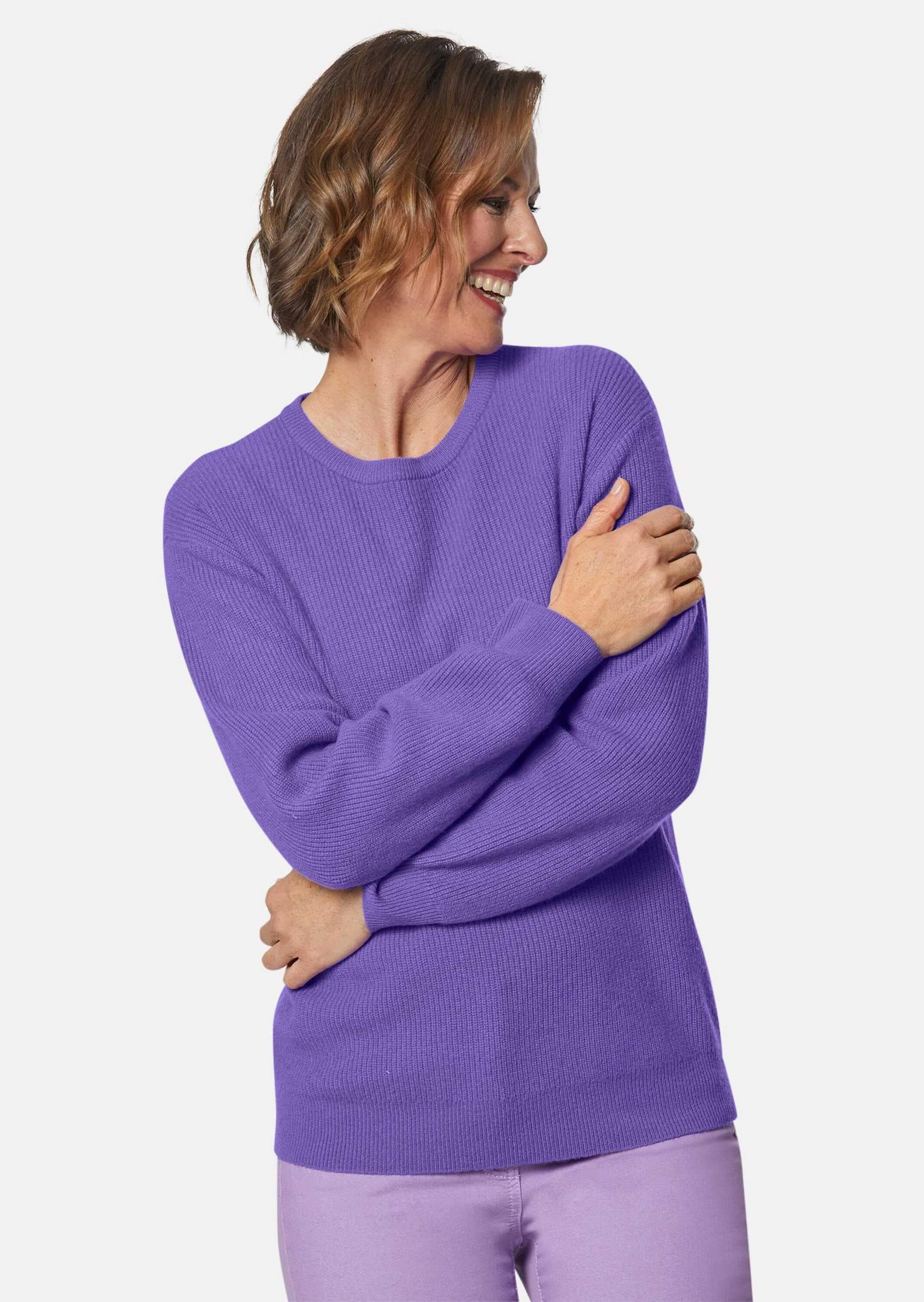 GOLDNER Strickpullover »Kaschmirpullover mit Rundhals Kaschmirpullover in Patentstrick mit Rundhals«