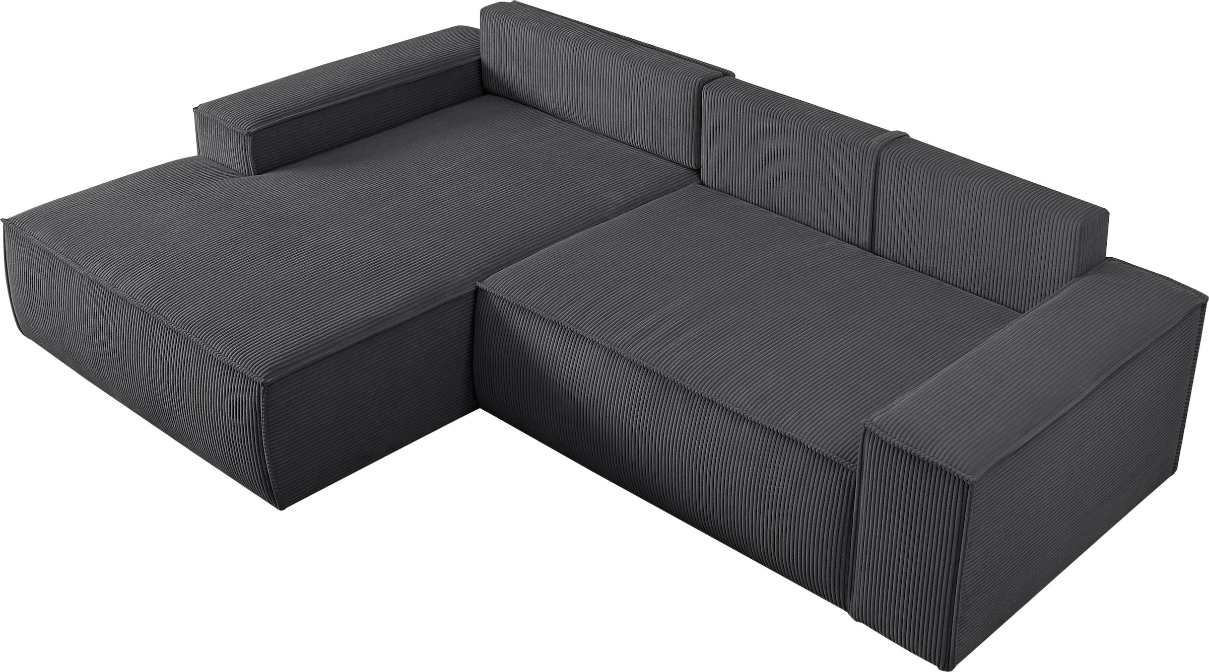 Home affaire Ecksofa »SHERWOOD L-Form, 267 cm - OTTO. Verlässliche Qualität.« Schlaffunktion mit Bettkasten (210x136 cm), Cord, Vintage, Samtvelours