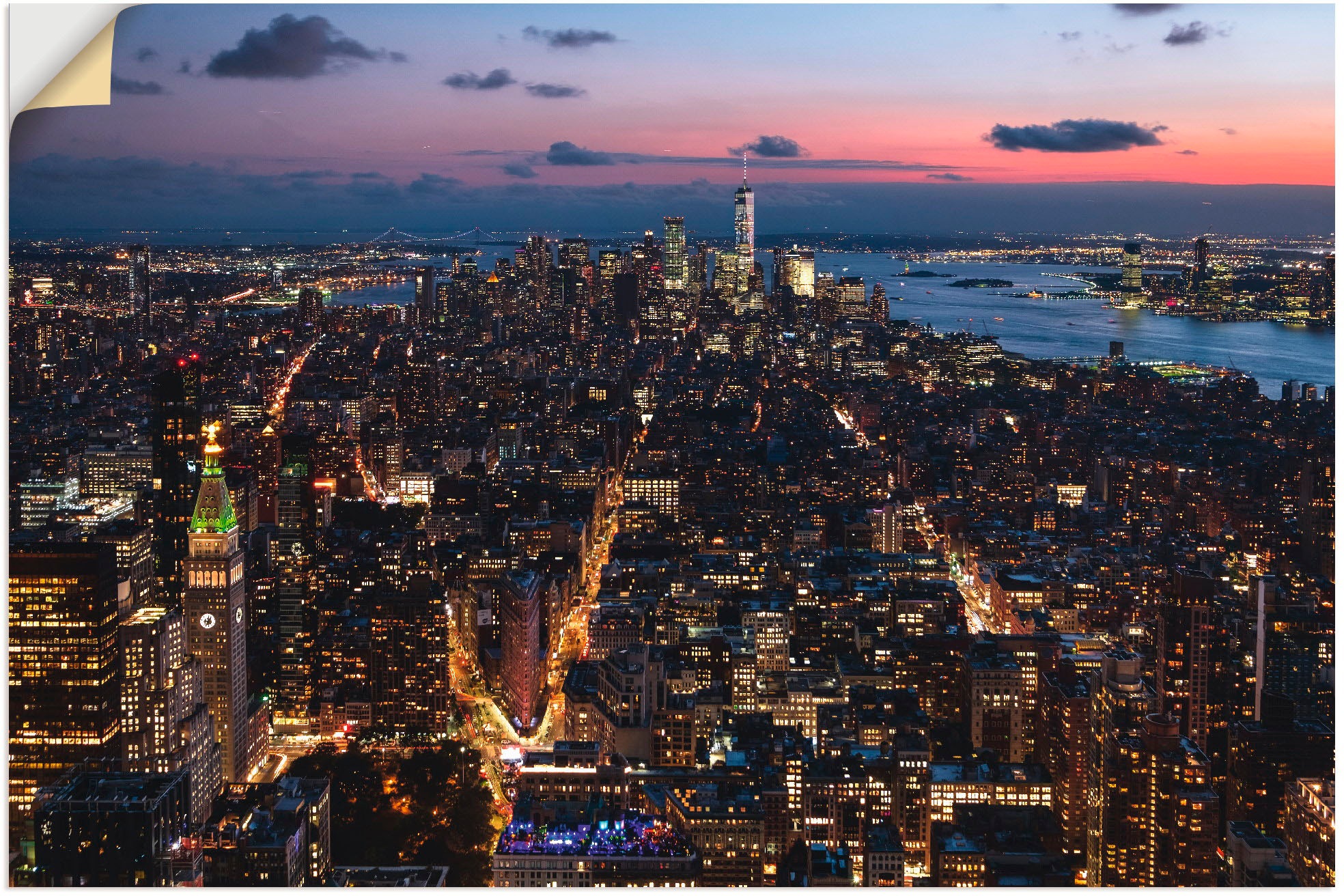 Artland Wandbild »New York Manhattan«, Amerika, (1 St.), in vielen Größen & Produktarten - Alubild / Outdoorbild für den Außenbereich, Leinwandbild, Poster, Wandaufkleber / Wandtattoo auch für Badezimmer geeignet
