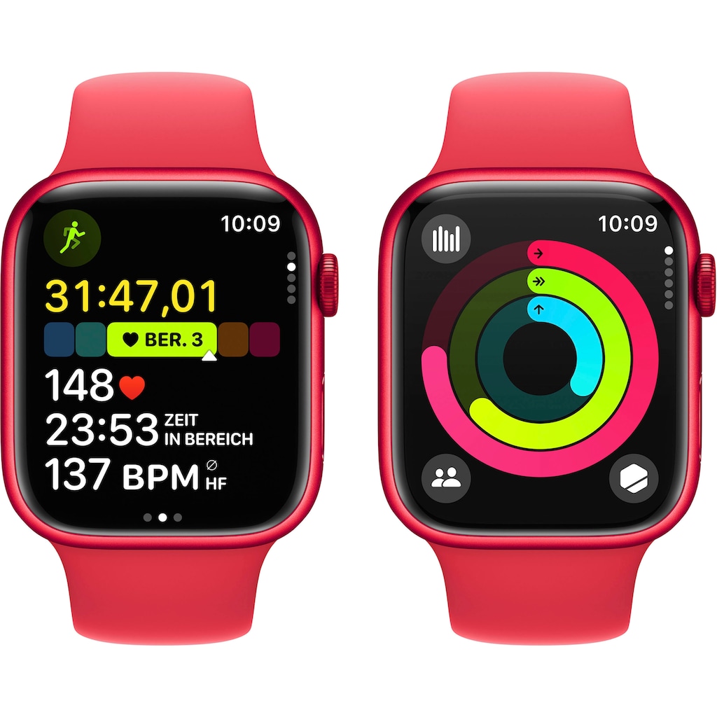 Apple Smartwatch »Watch Series 9 GPS Aluminium 45mm M/L«, (Watch OS 10)