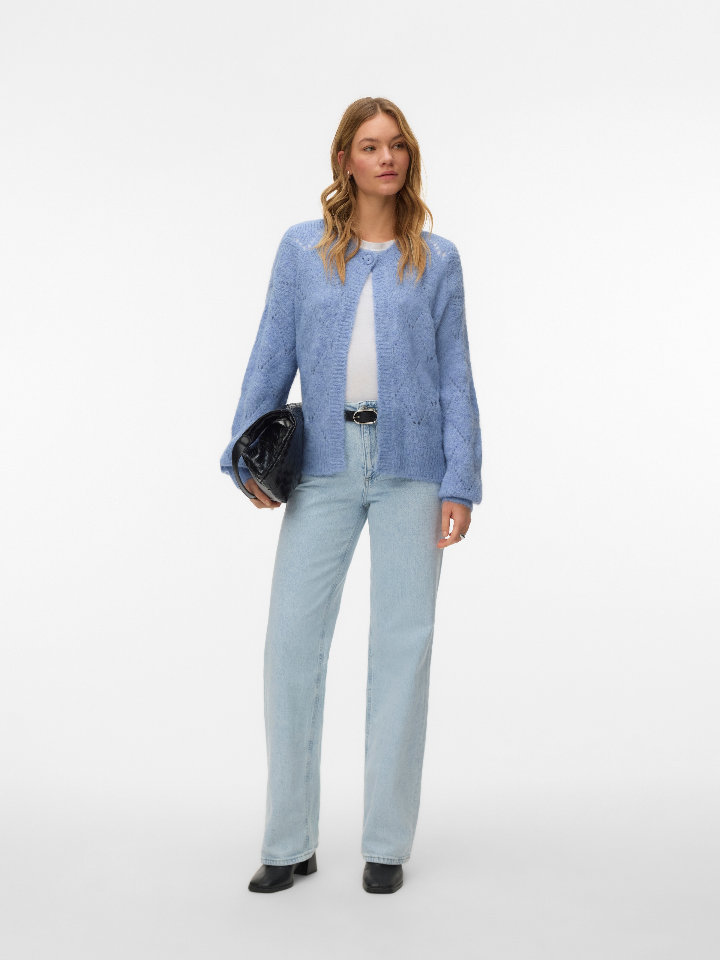 Vero Moda Strickjacke »VMSHELL LS O-NECK ONEBUTTON CARDIGAN BOO«