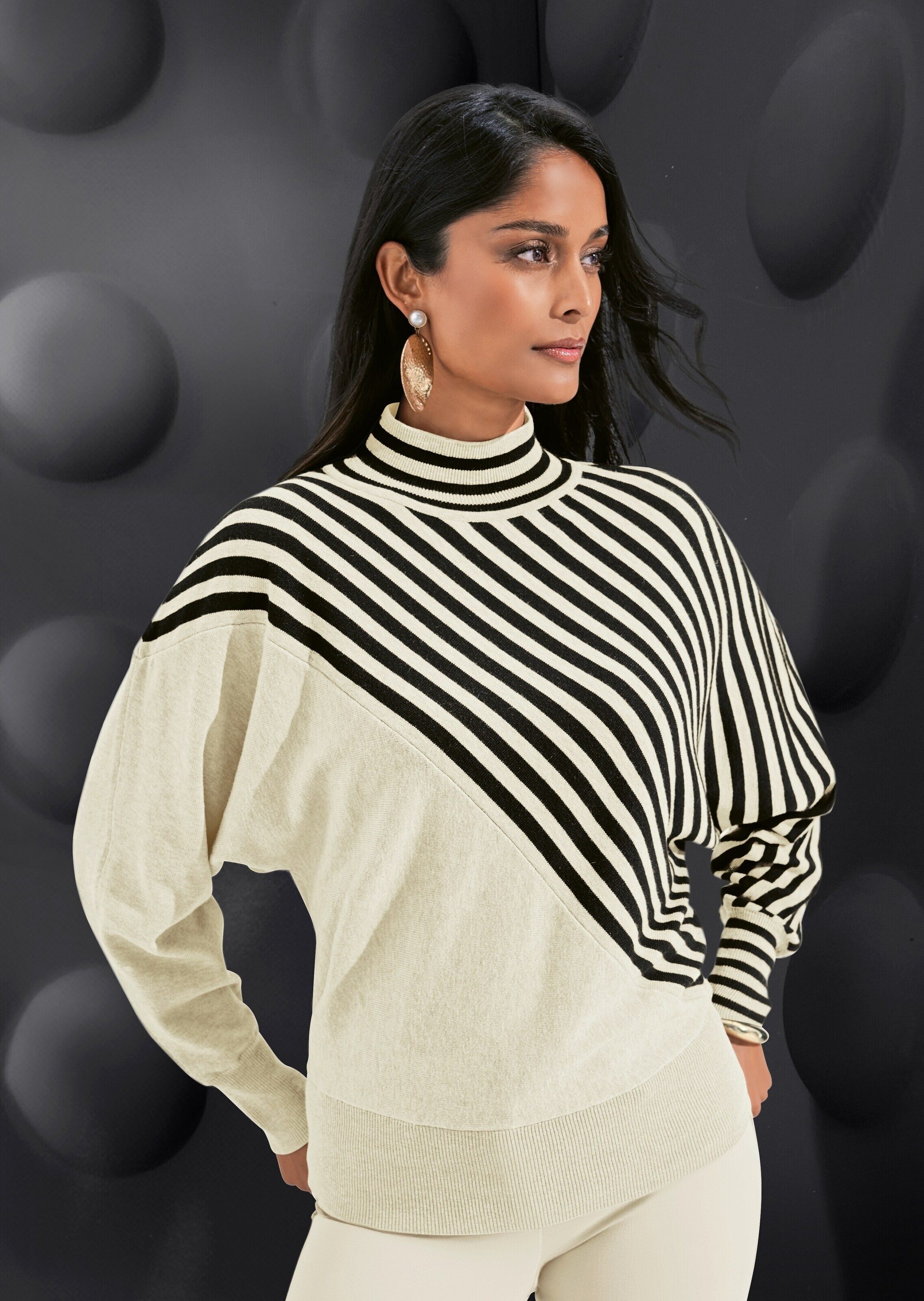 MADELEINE Longpullover »Feinstrickpullover Feinstrickpullover mit Streifenmuster«